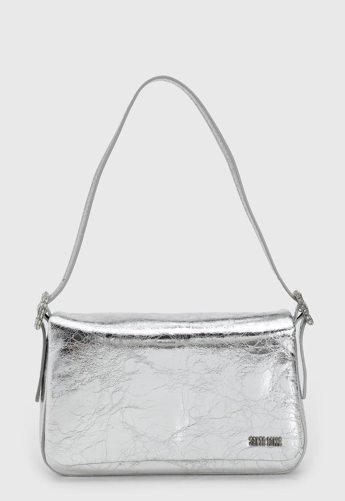 Bolsa Média Santa Lolla Metalizada Prateada