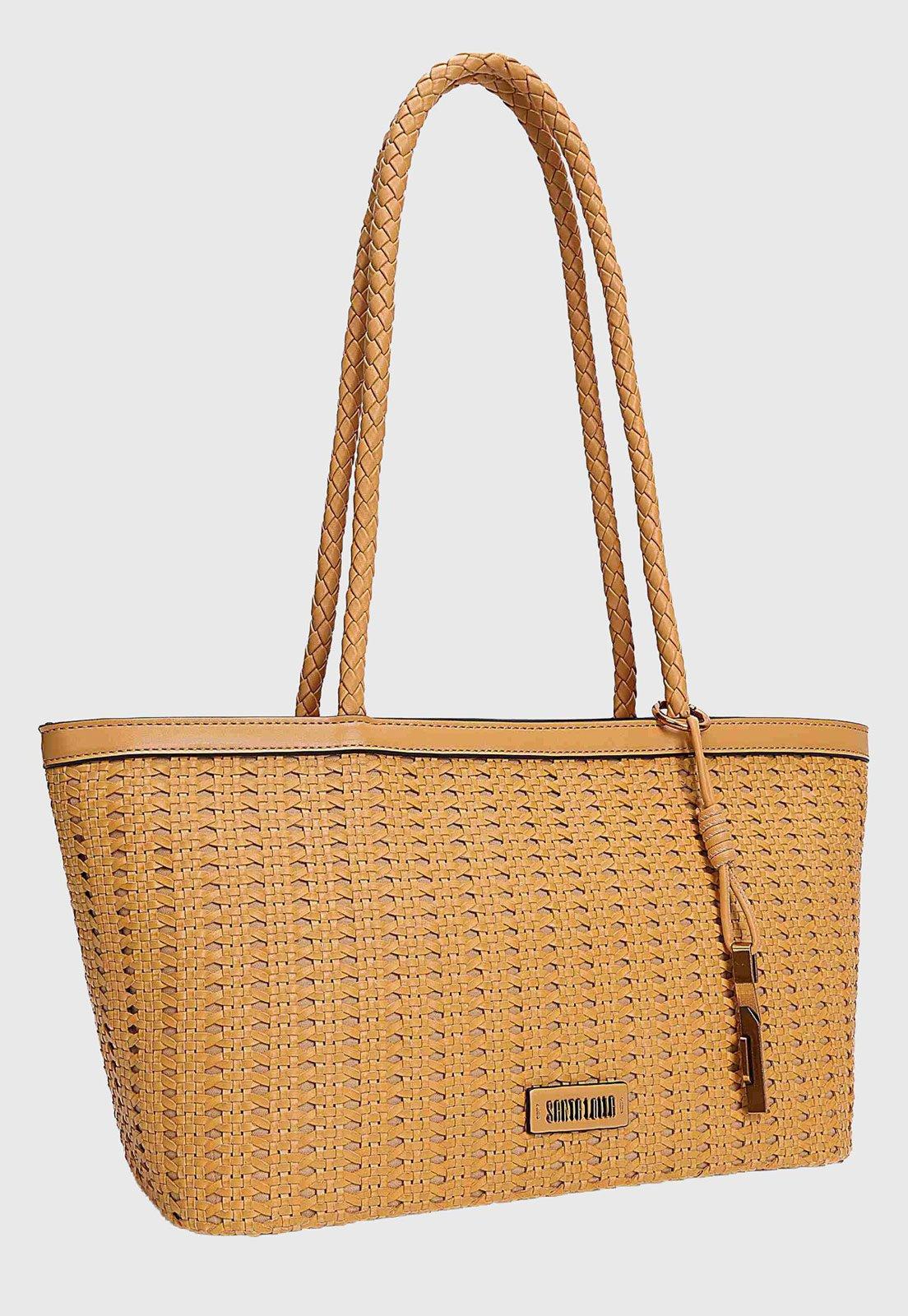 Bolsa Feminina Santa Lolla Alça Trançada Caramelo
