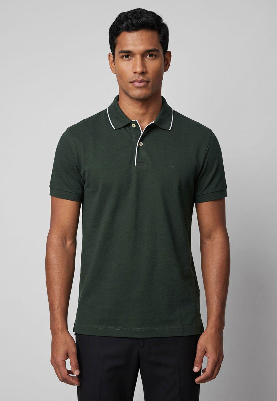 Polo Masculina Aramis Gola Tradicional Verde