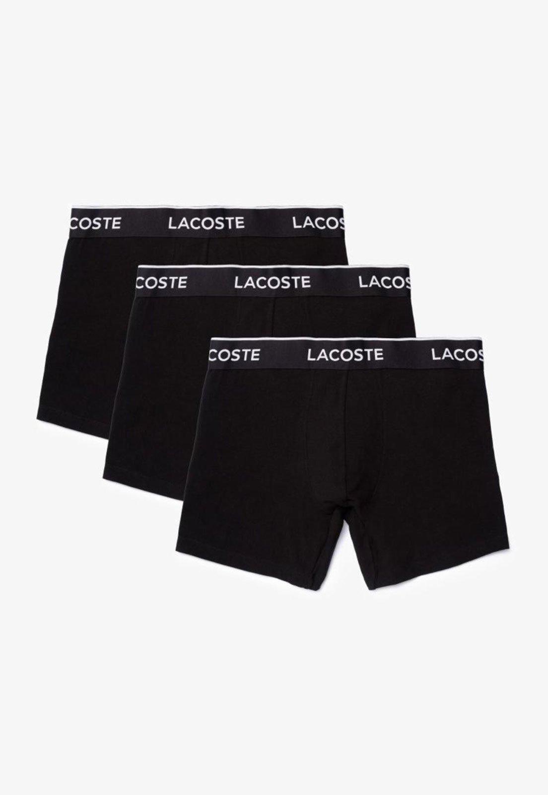 Pack de três boxers masculinas em algodão com cós assinado Preto
