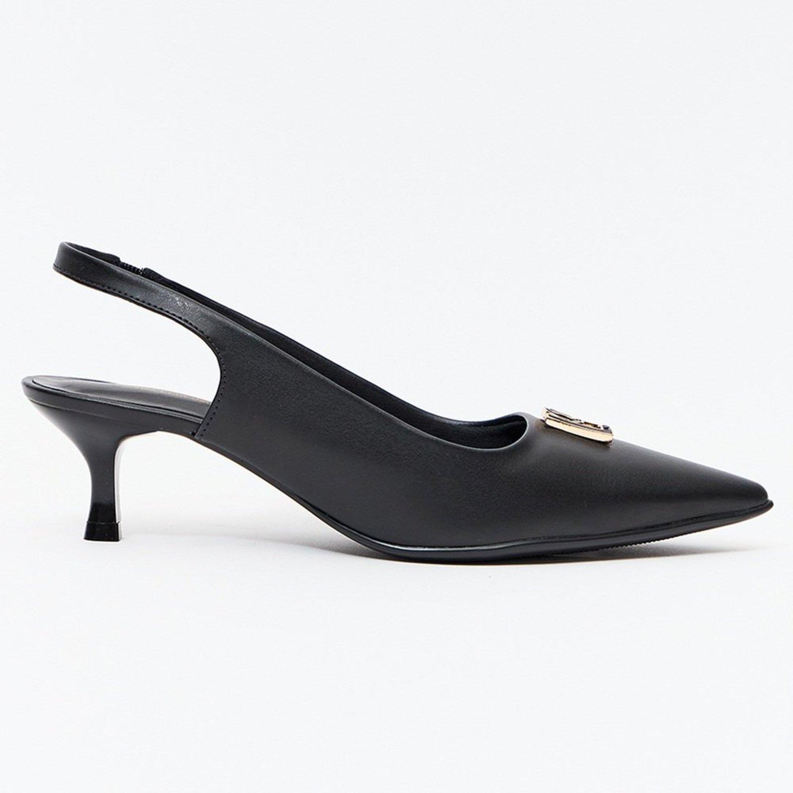 Scarpin Lança Perfume Slinback Bico Fino Pr27 Preto Feminino