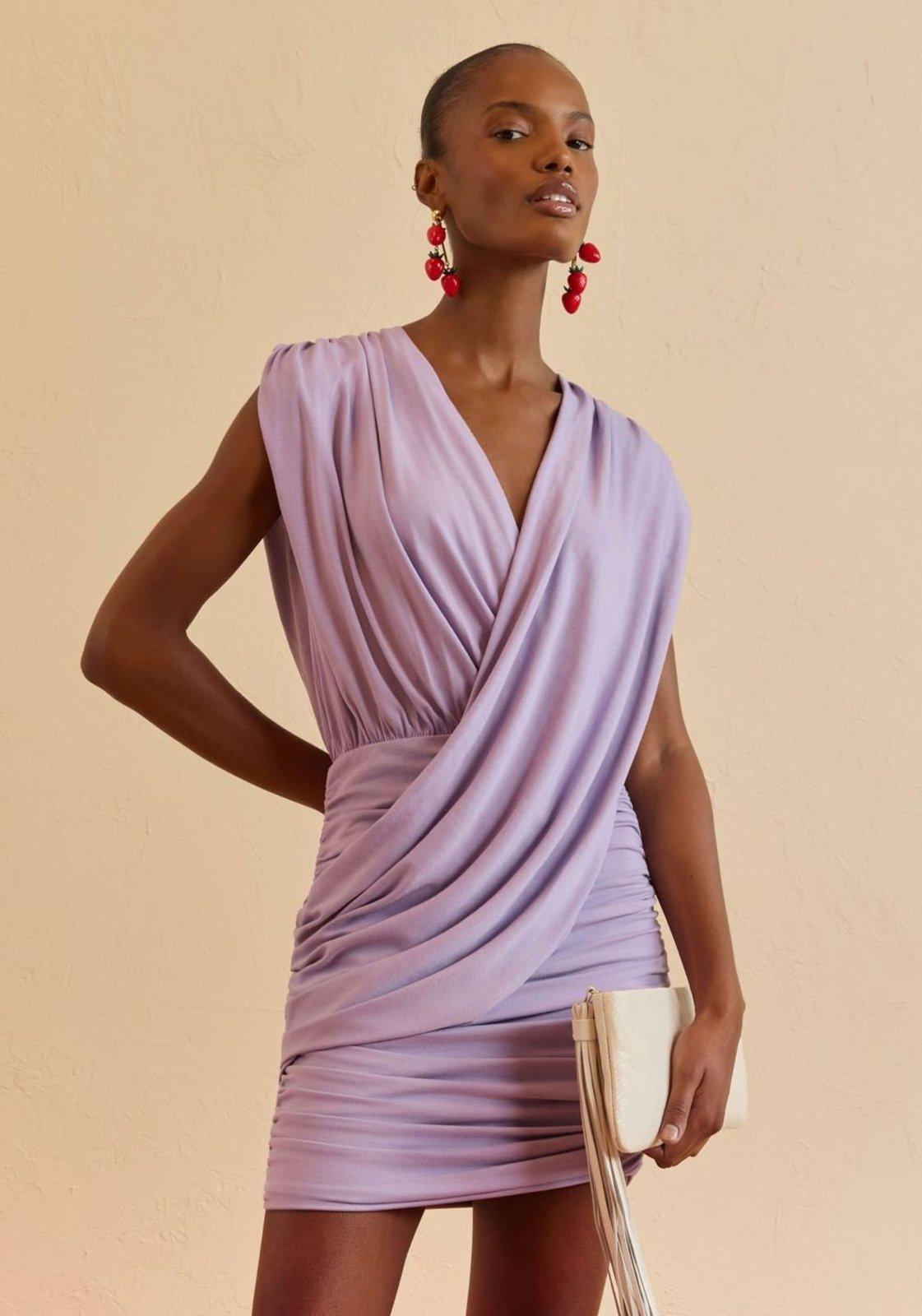 Vestido Curto Drapeado Lança Perfume