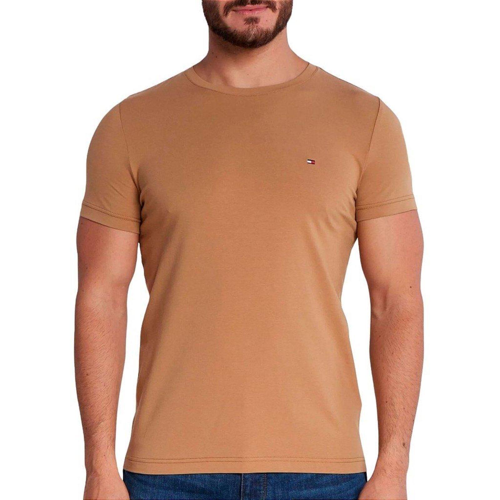 Camiseta Tommy Hilfiger Logo Tee Masculina Caqui