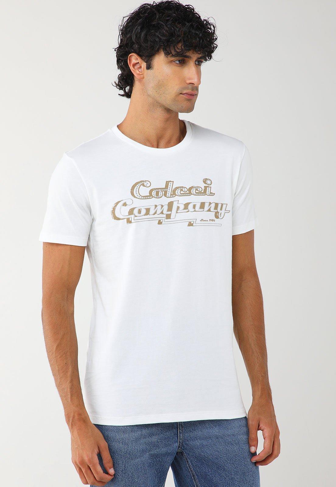 Camiseta Masculina Colcci Estampa Lettering Branco