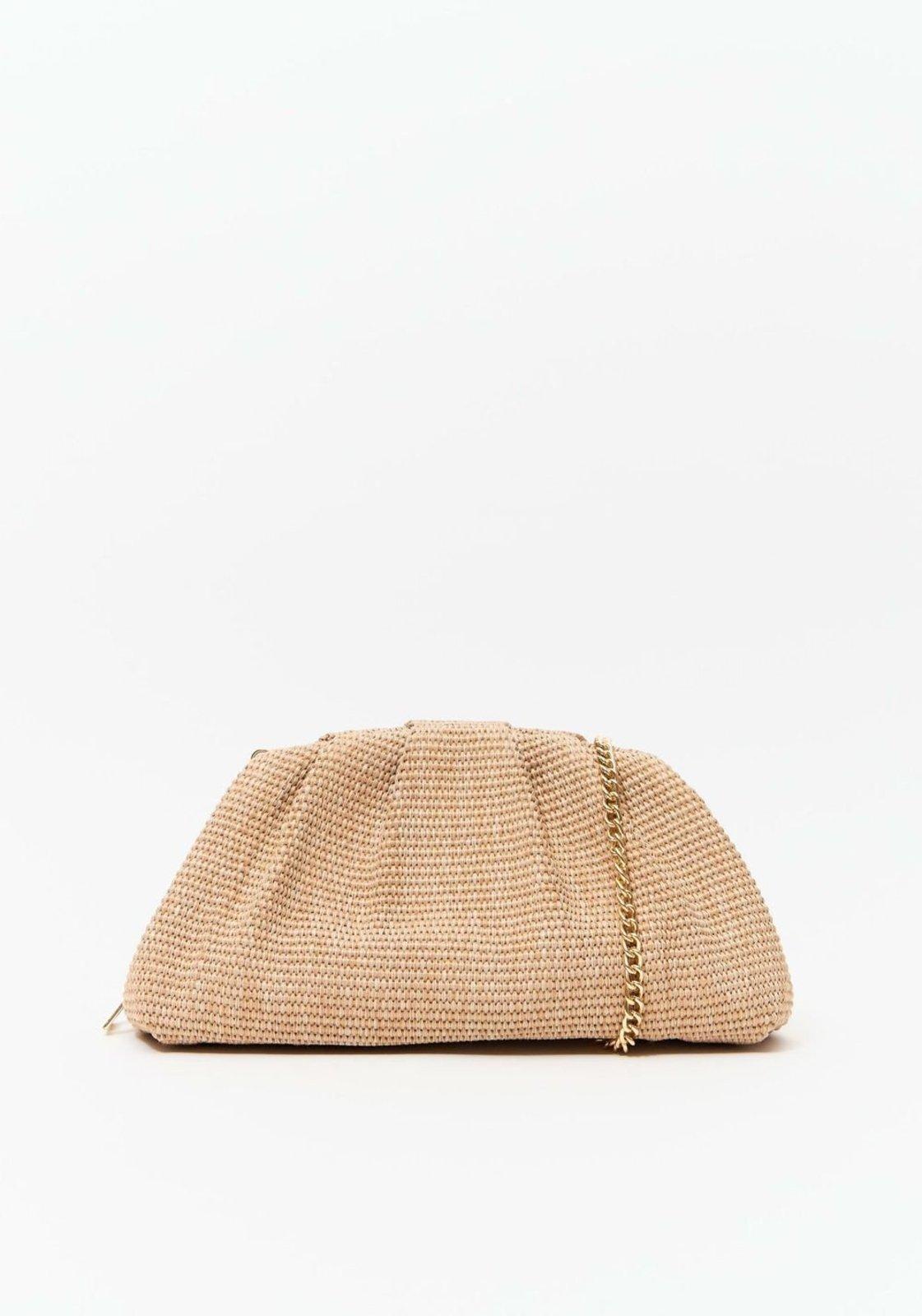 Bolsa Clutch Palha Com Pingente Lp Lança Perfume