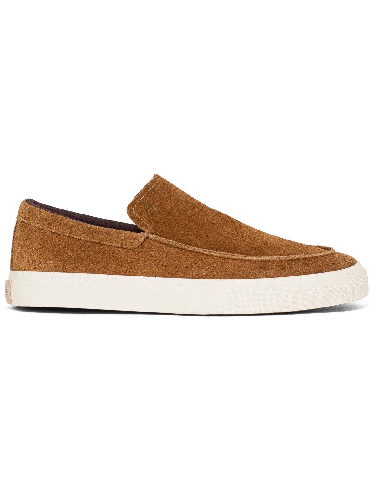Tênis Masculino Slip On Aramis Casual Easy Drive Camurça Confortável Elástico Marrom Bourbon