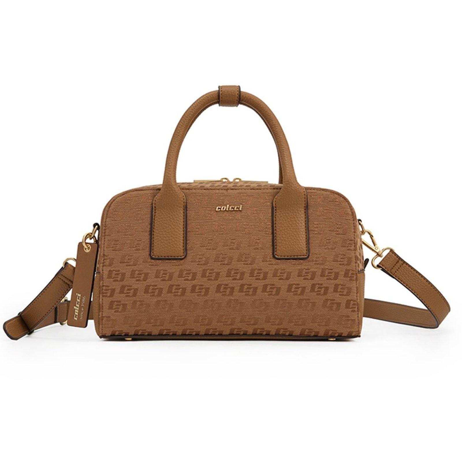 Bolsa Bowling Colcci Jacquard Taylor Ou26 Marrom Feminino
