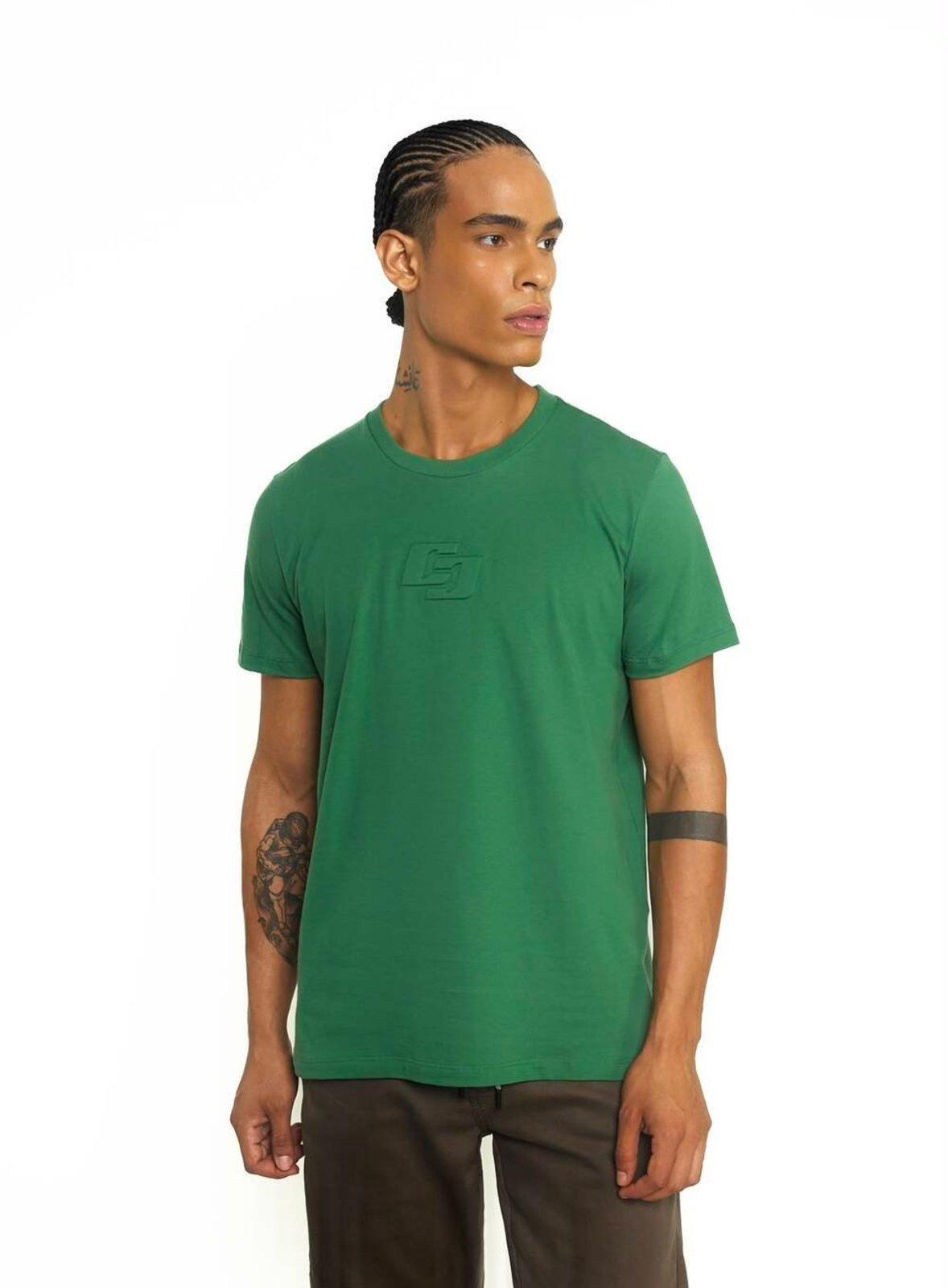 Camiseta com Logo em Relevo Colcci Verde Horto