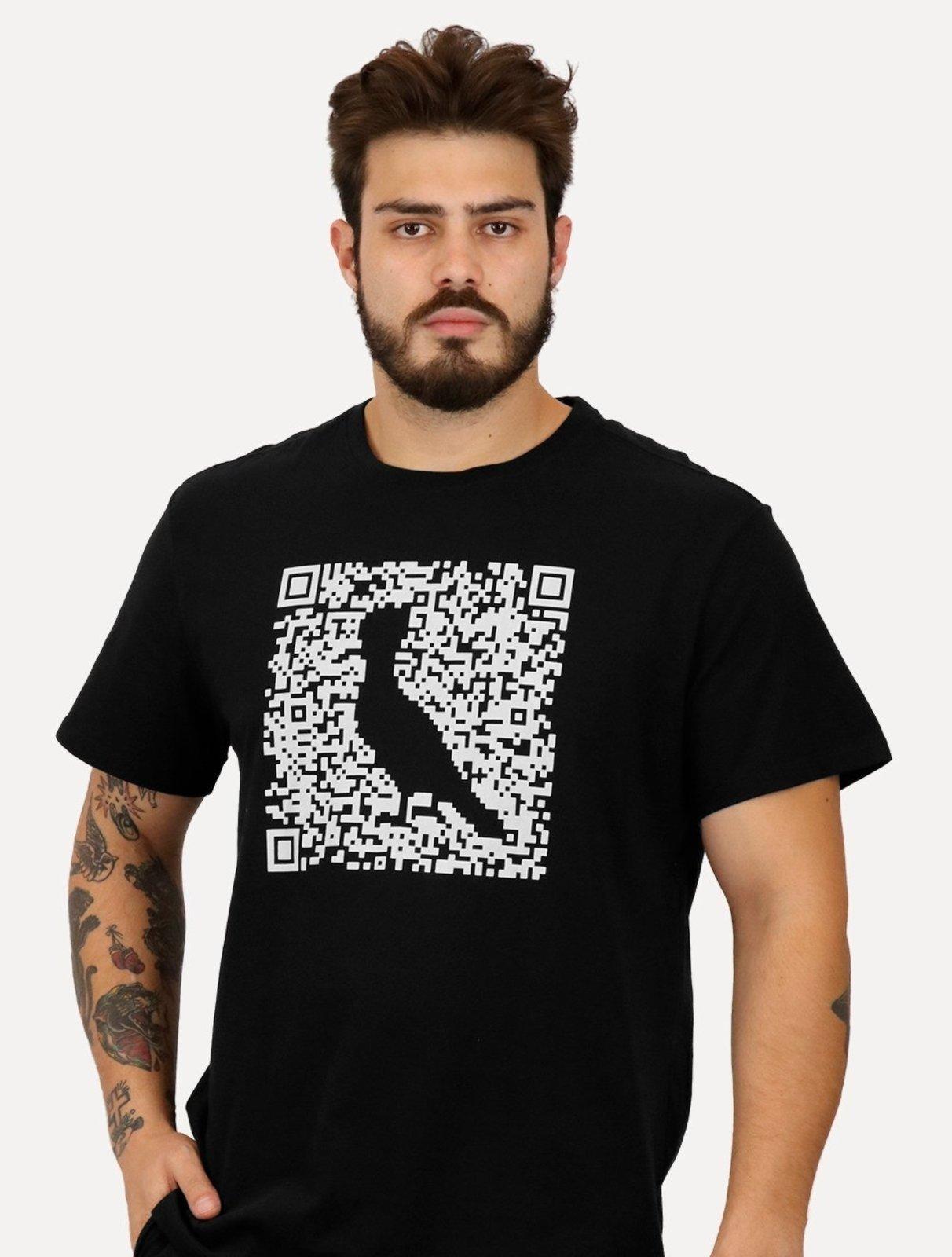 Camiseta Reserva Masculina Regular Greenk QR Code Preta