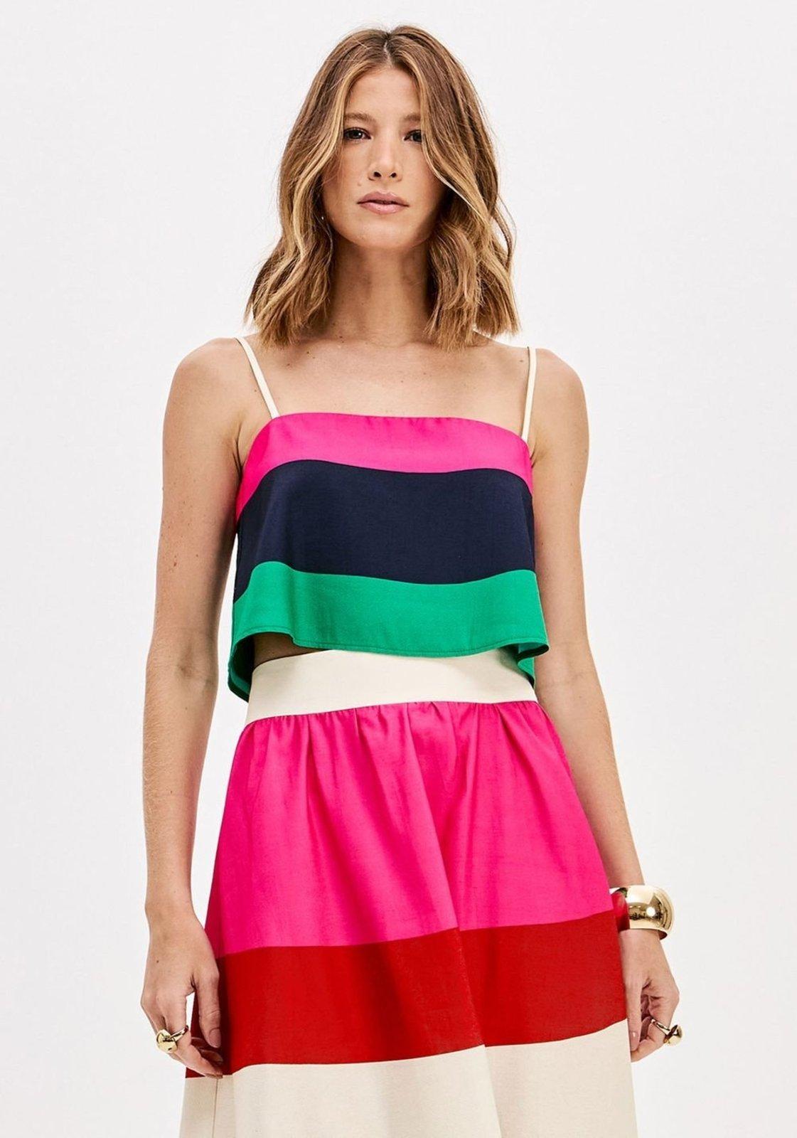 Top Cropped De Alças Estampado Lança Perfume