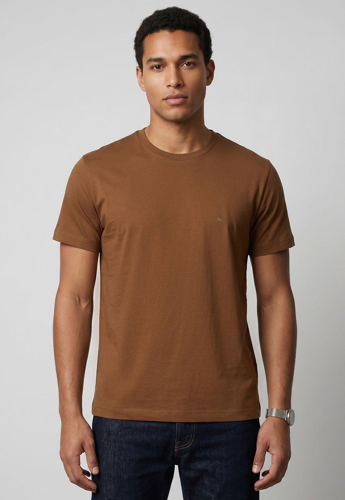 Camiseta Masculina Aramis Logo Marrom