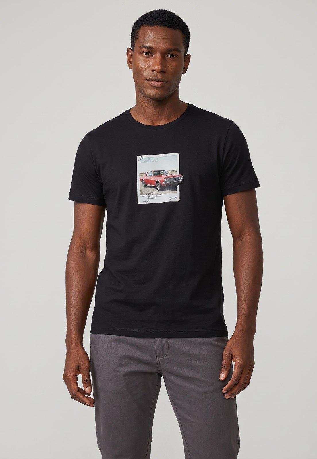 Camiseta Masculina Colcci Estampa Carro Nostalgic Memories Preta