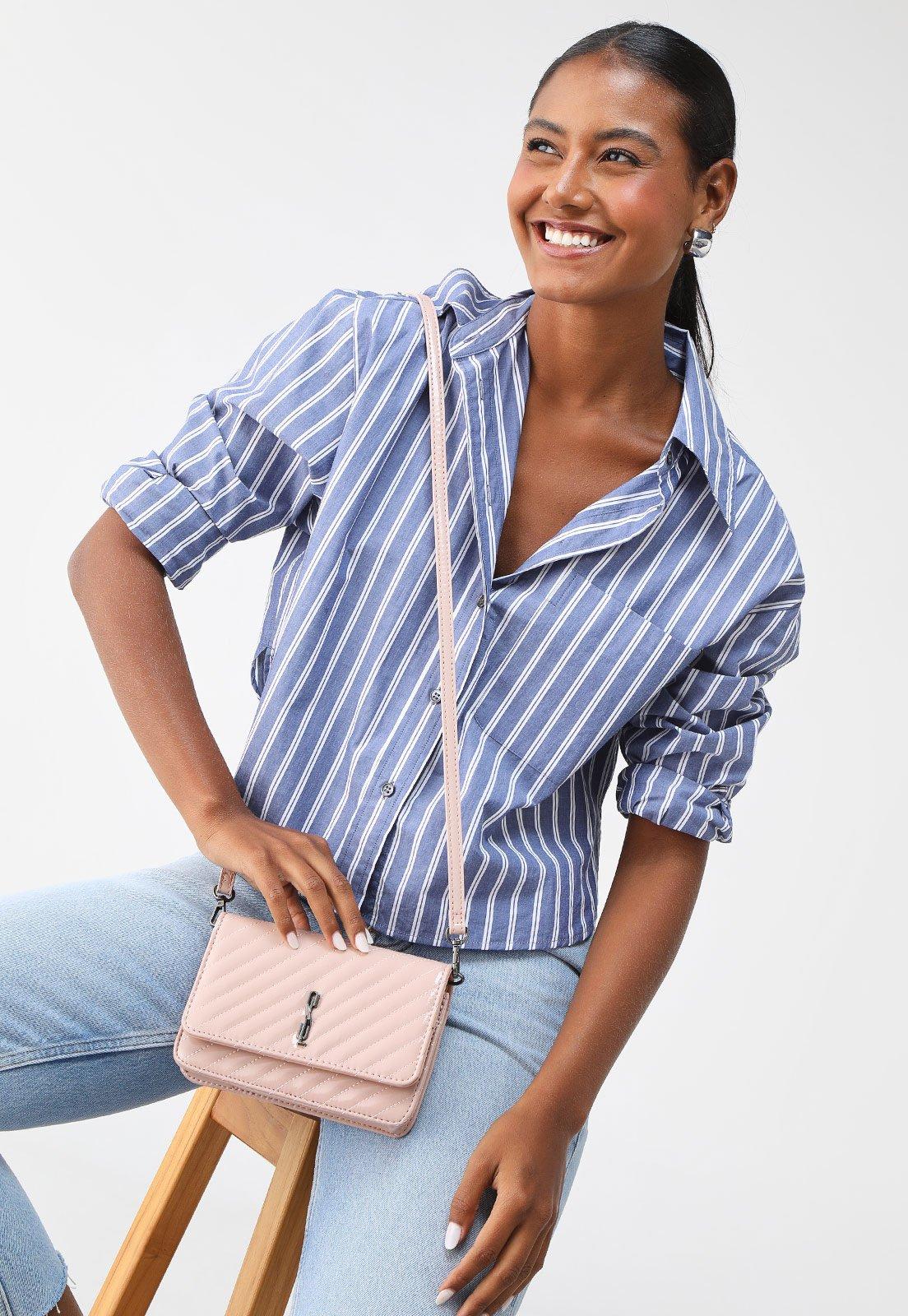 Bolsa Transversal Santa Lolla Matelassê Rosa