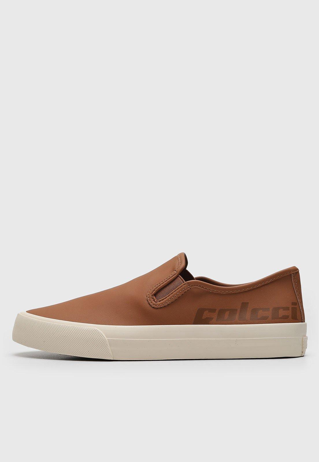 Tênis Material Resistente Slip On Colcci Liso Caramelo