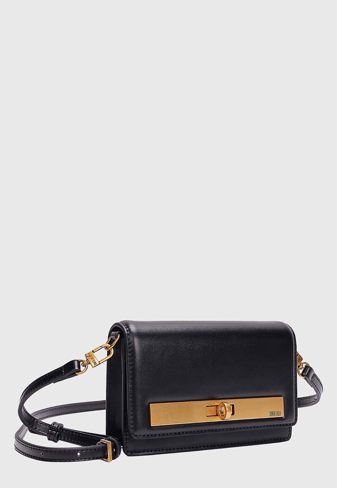 Bolsa Feminina Santa Lolla Compacta Alça Ajustável Preta