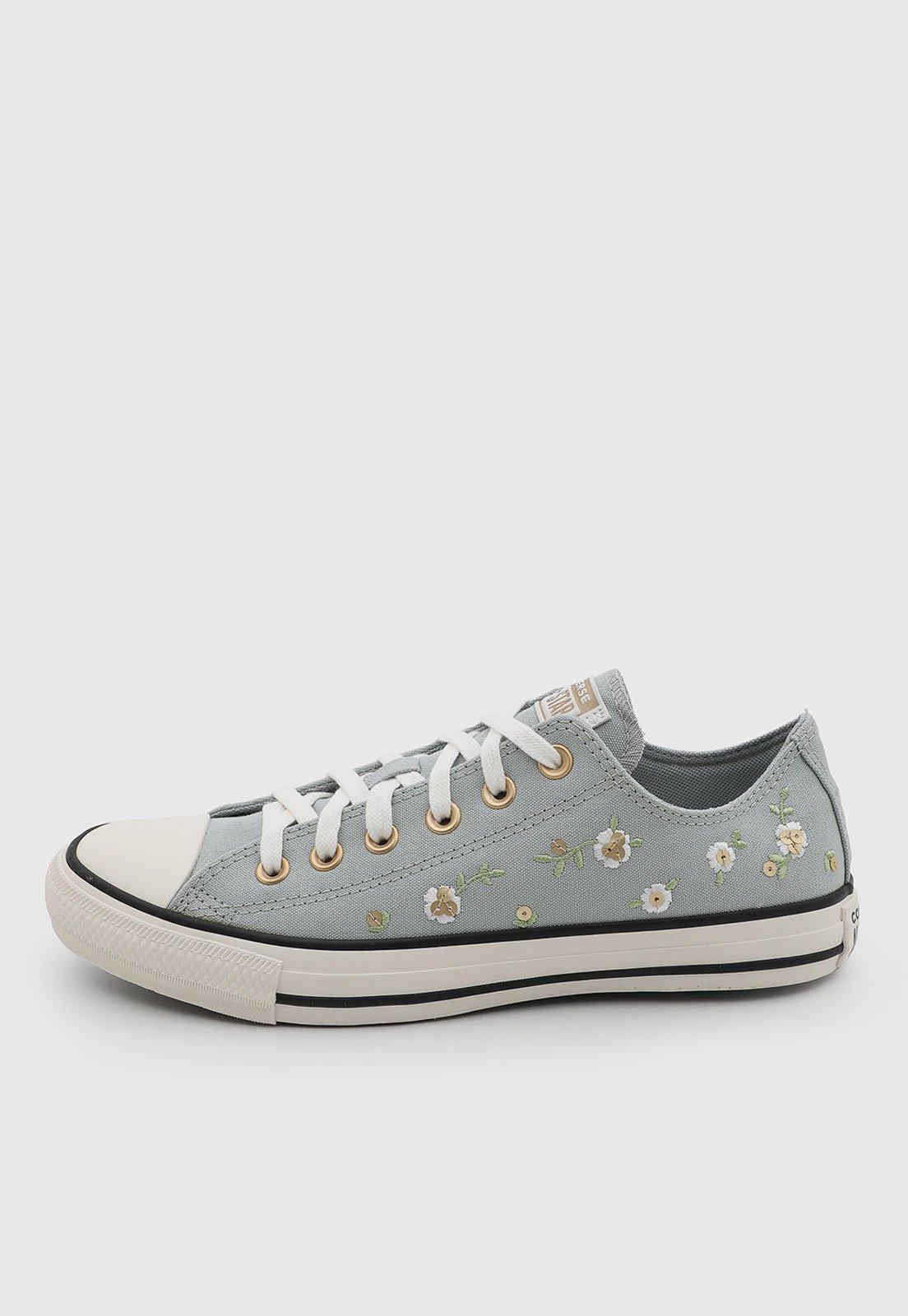 Tênis Feminino Converse Chuck Taylor All Star Bordado Floral Verde