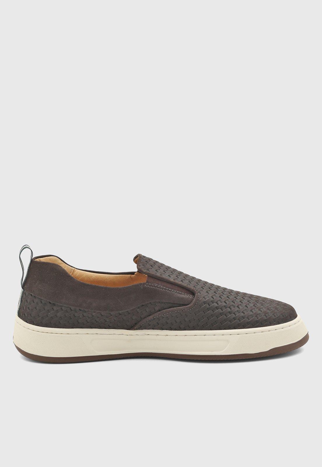 Tênis Masculino Reserva Slip On Texturizado Marrom