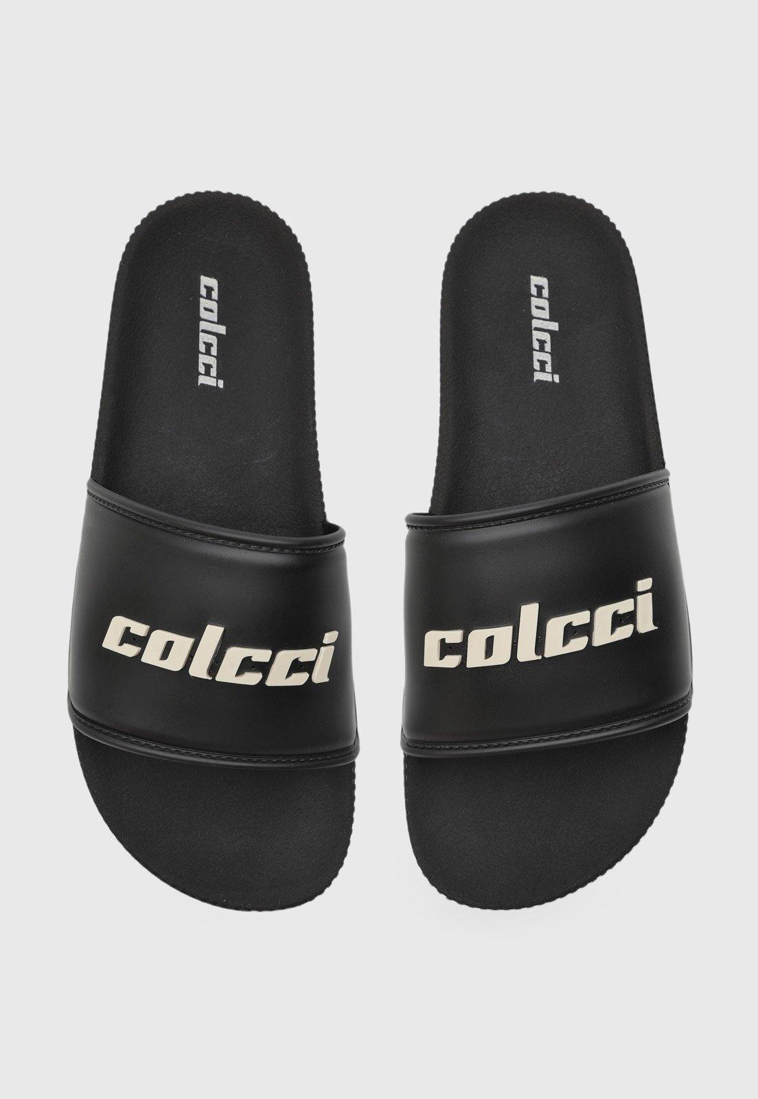 Chinelo Slide Colcci Logo Preto