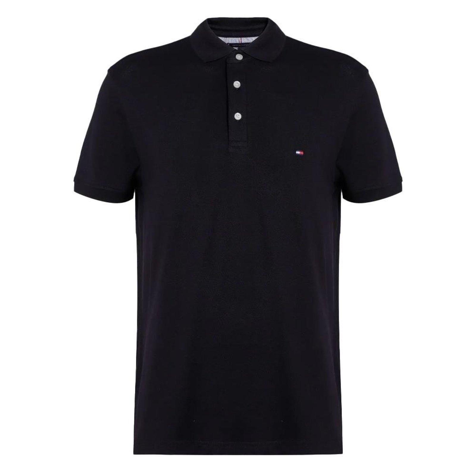 Camiseta Gola Polo Tommy Hilfiger Slim IM 1985 Preto