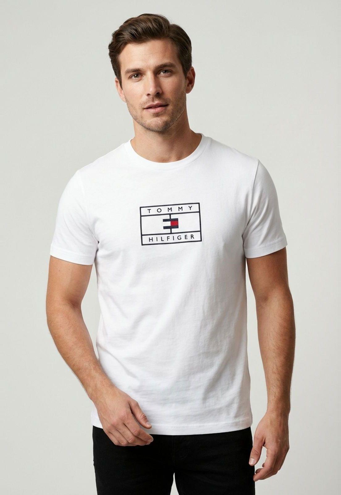Camiseta Masculina Tommy Hilfiger JD Graphic TE Branca