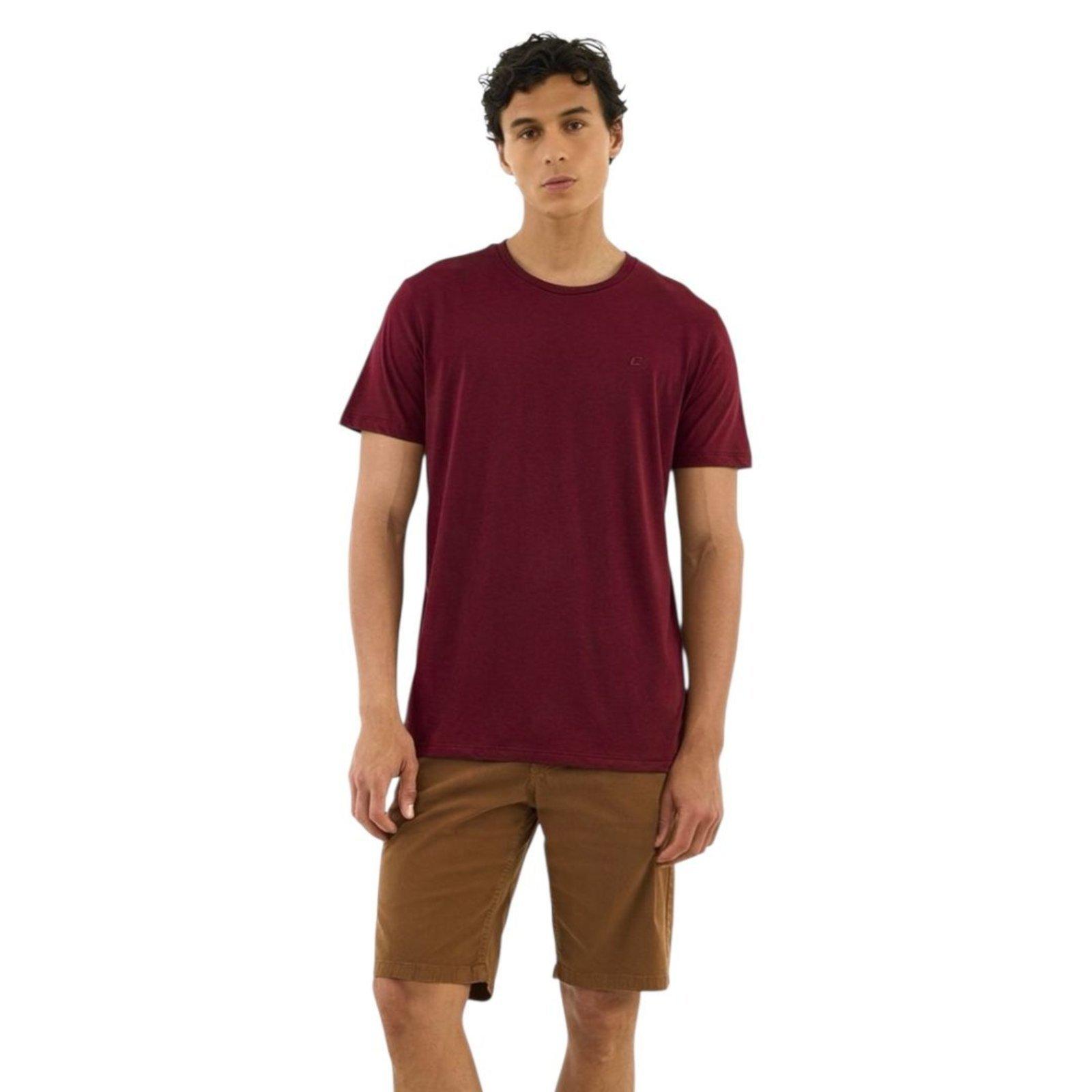 Camiseta Slim Pima Com Bordado Colcci Bordo Bloodston