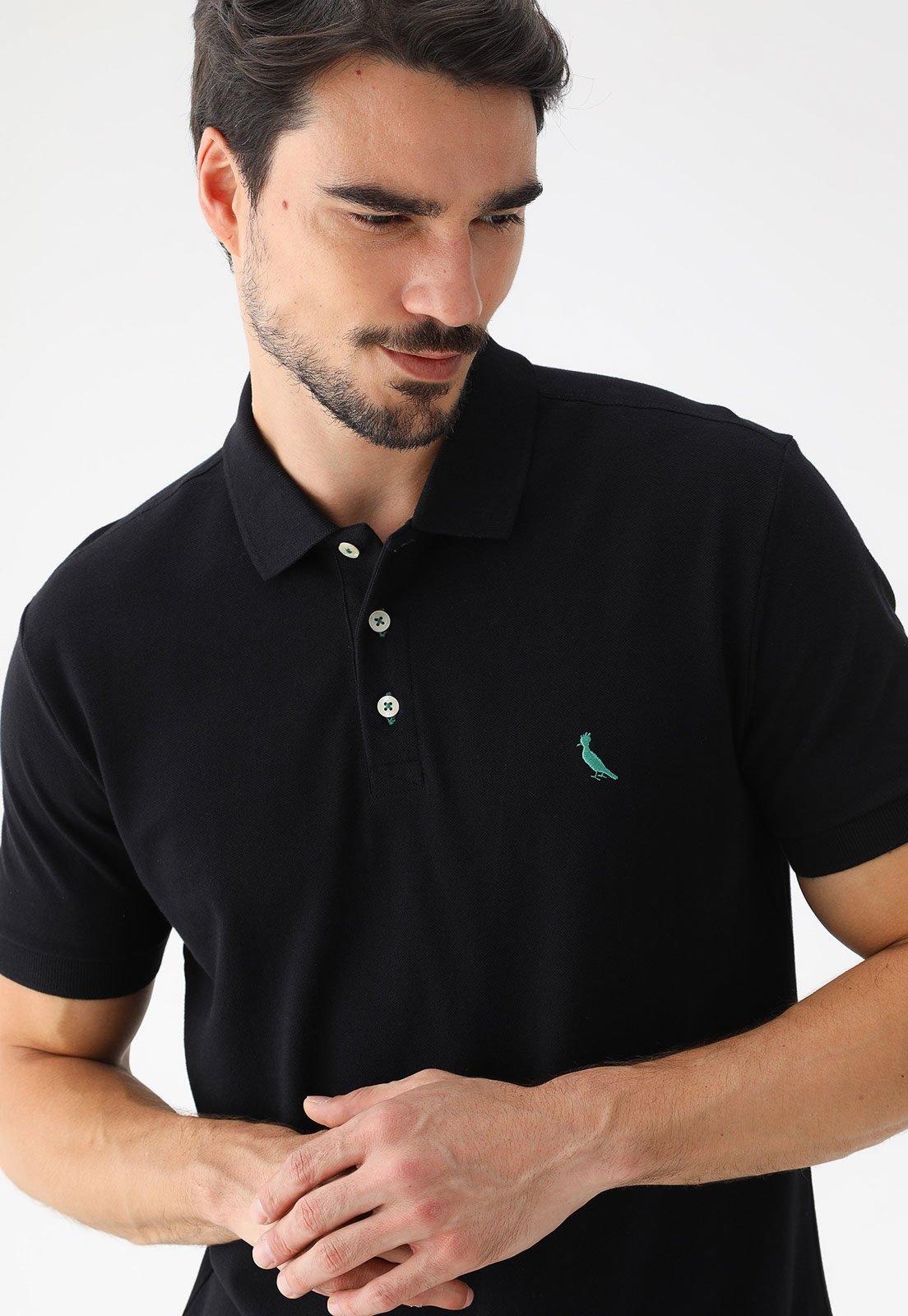 Camisa Polo Reserva Reta Logo Preta