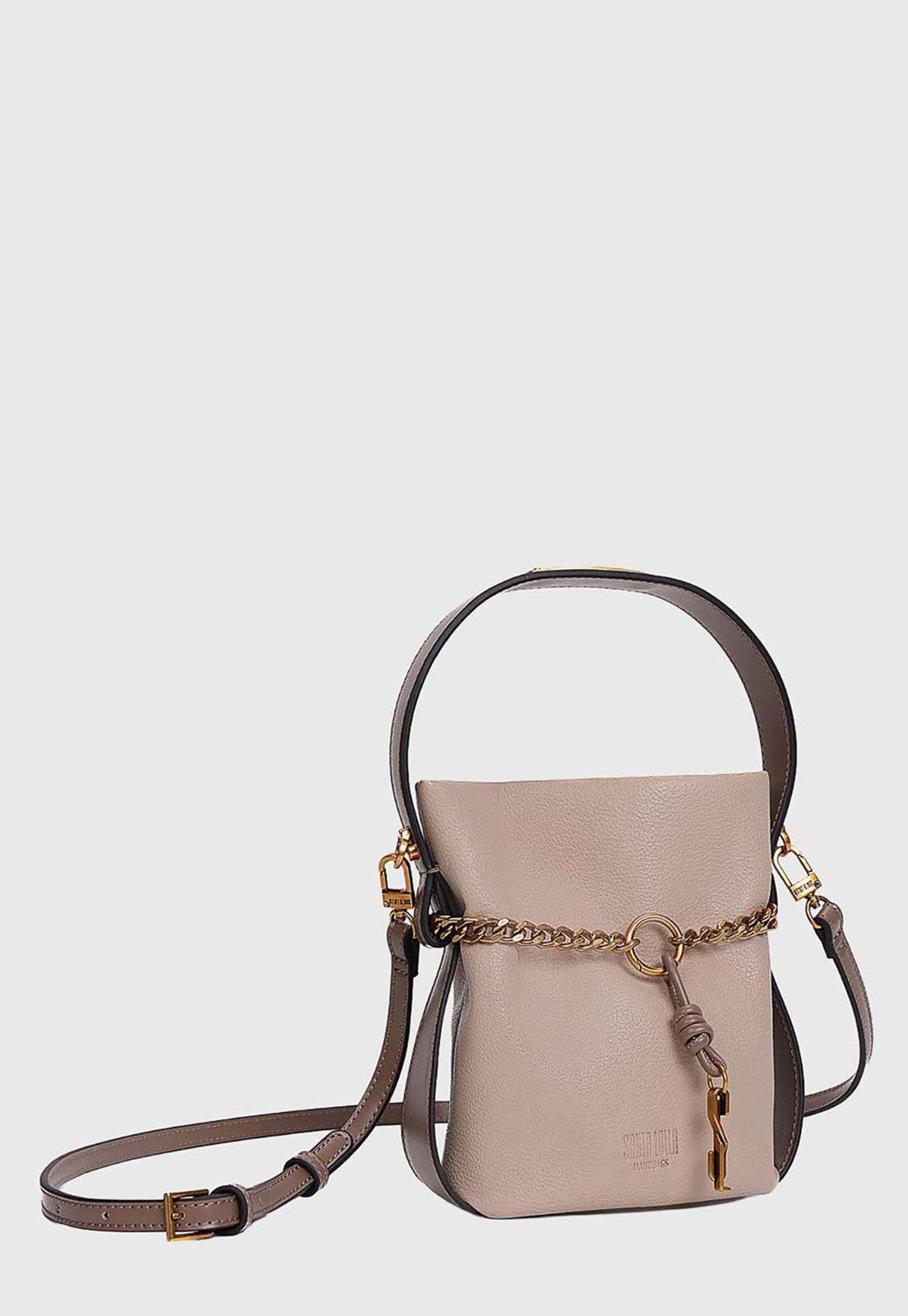Bolsa Feminina Santa Lolla Estruturada Corrente Bege