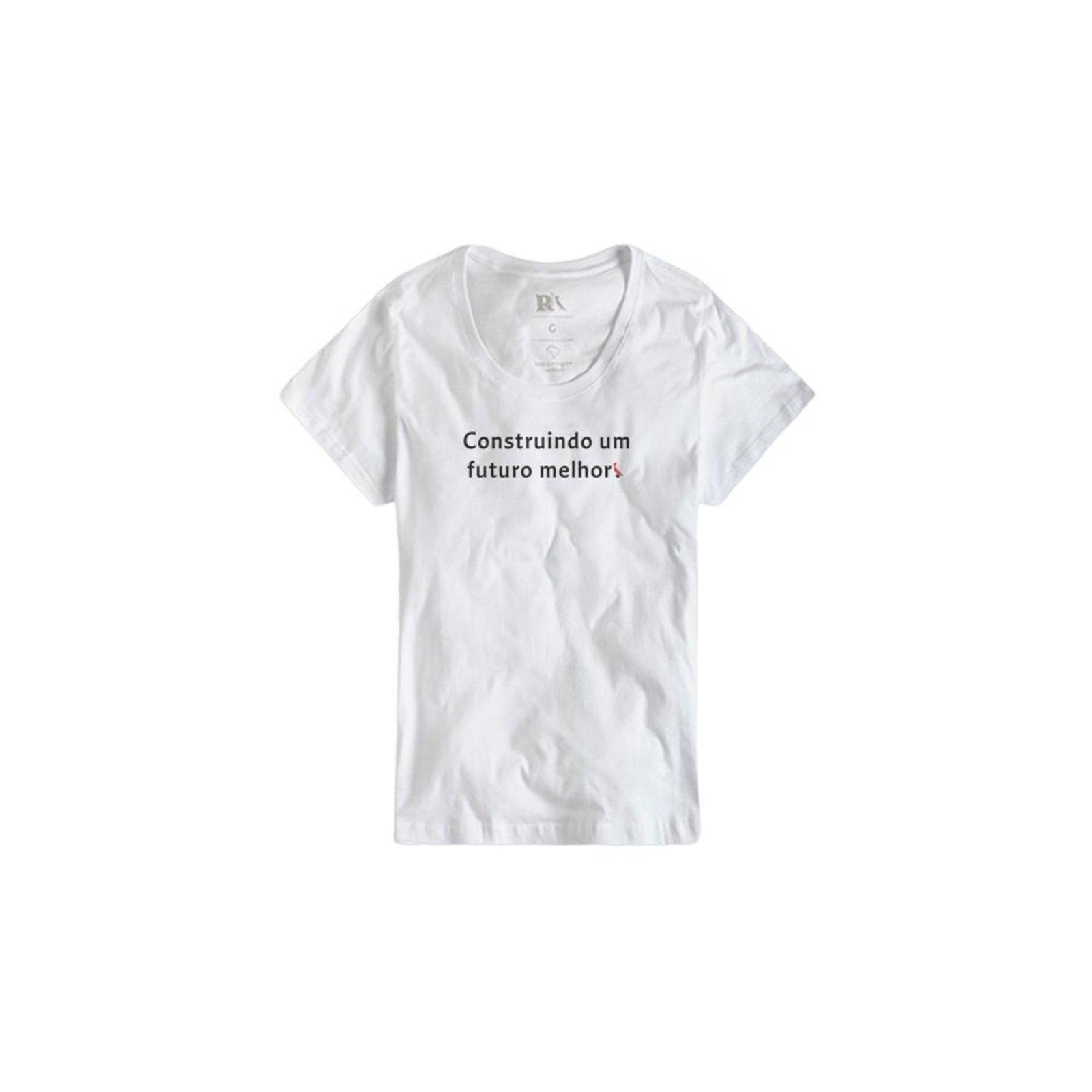 Camiseta Fem Est Construindo Um Futuro Reserva Branco