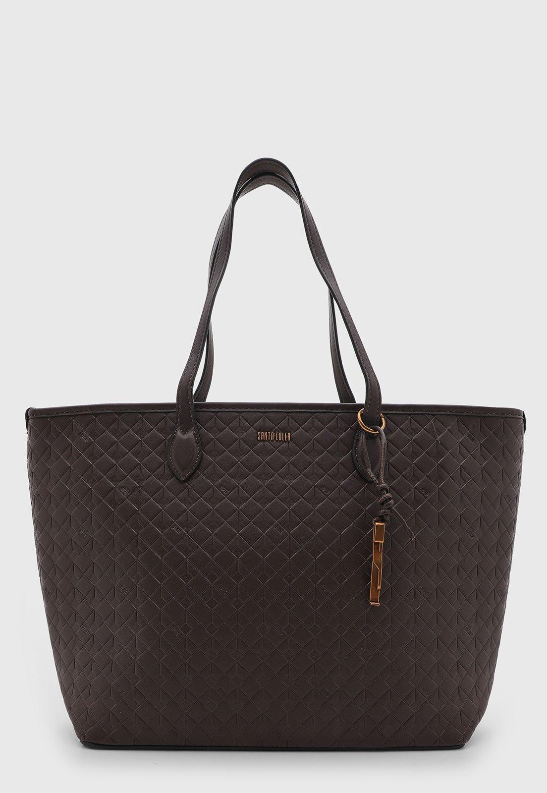Bolsa Feminina Santa Lolla Grande Textura Marrom