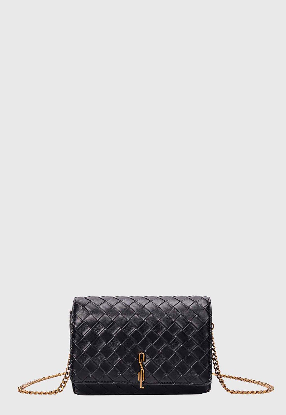Bolsa Feminina Santa Lolla Acabamento Trançado Preta