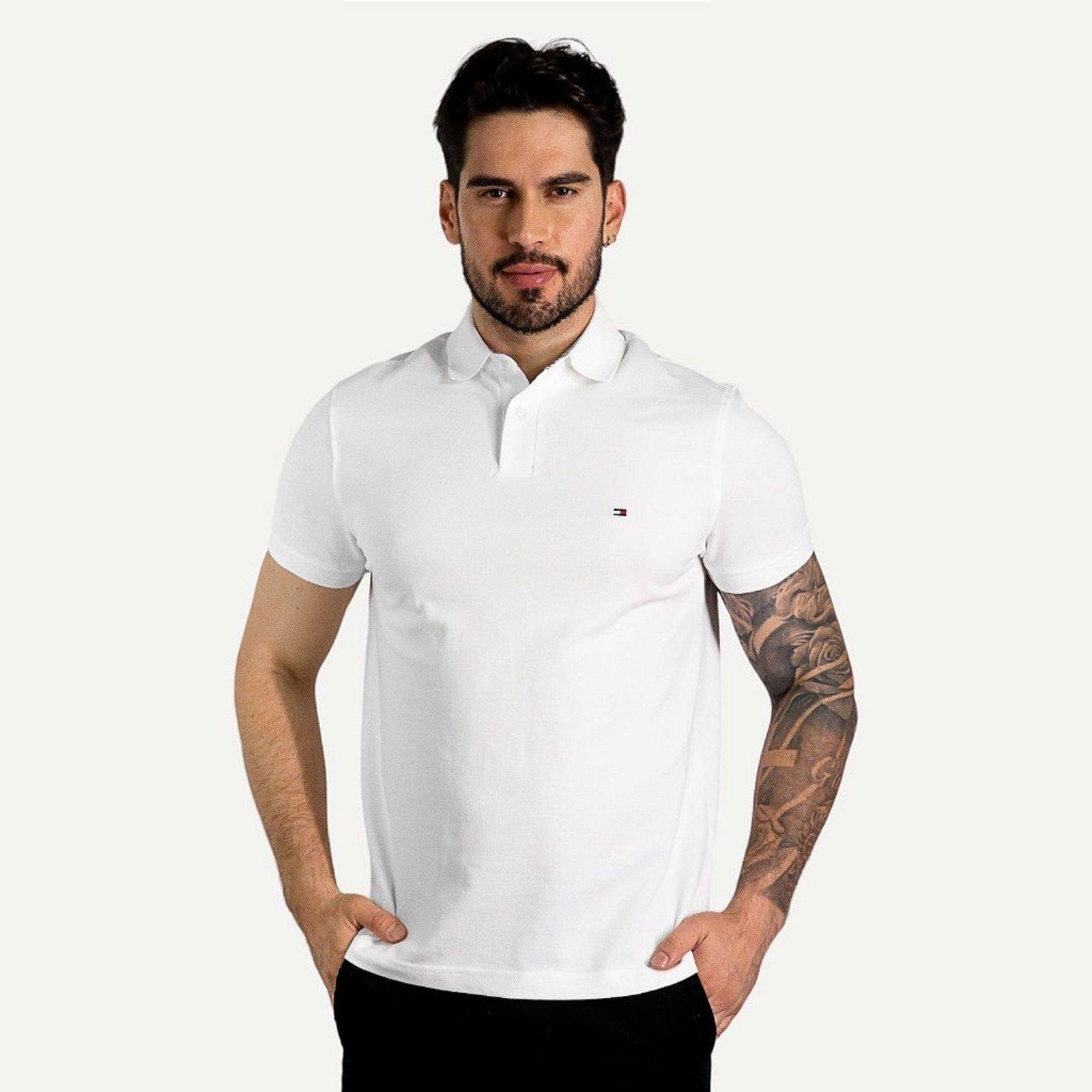 Camisa Polo 1985 Regular Fit Tommy Hilfiger Branca