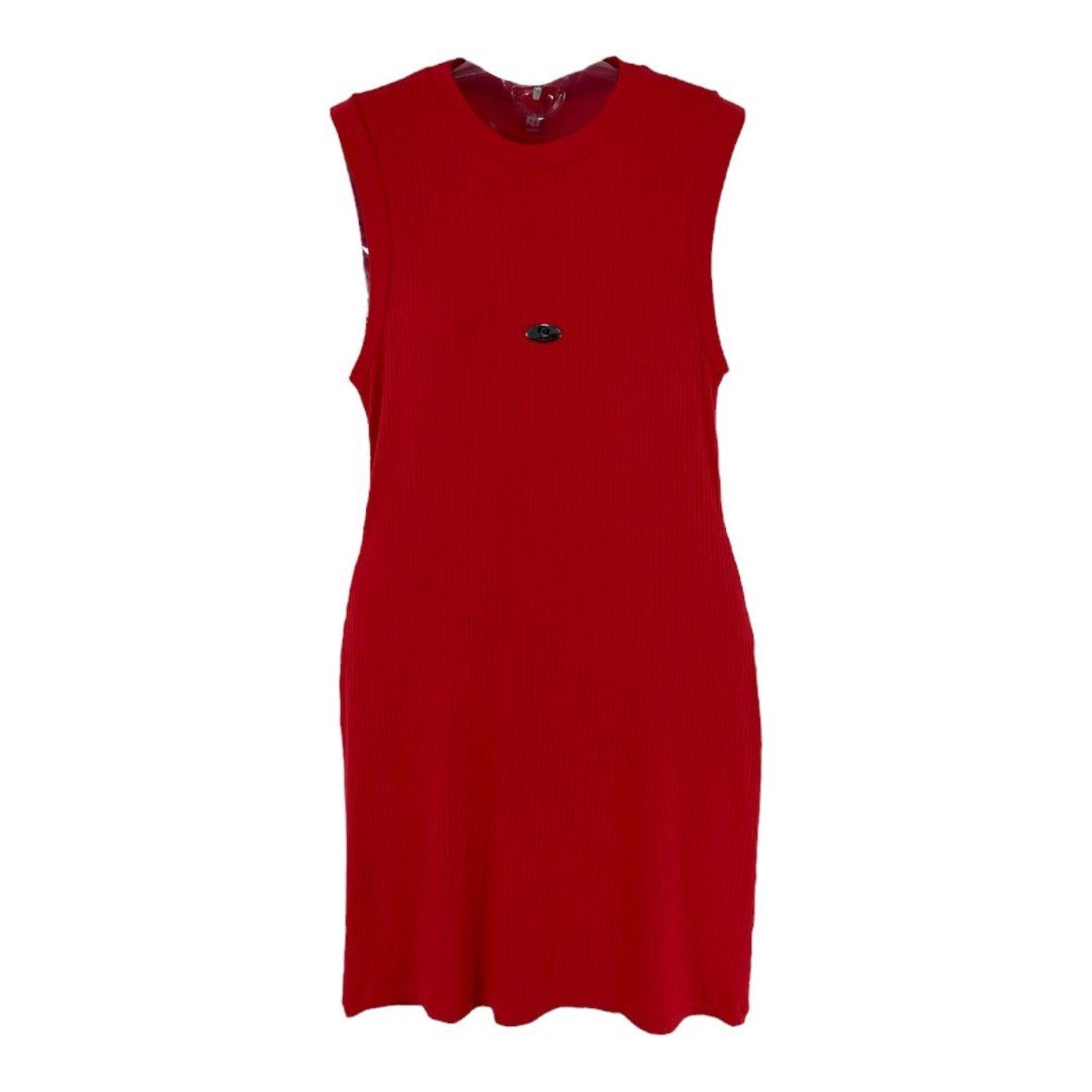 Vestido Canelado Sem Mangas Slim Colcci Vermelho Ife