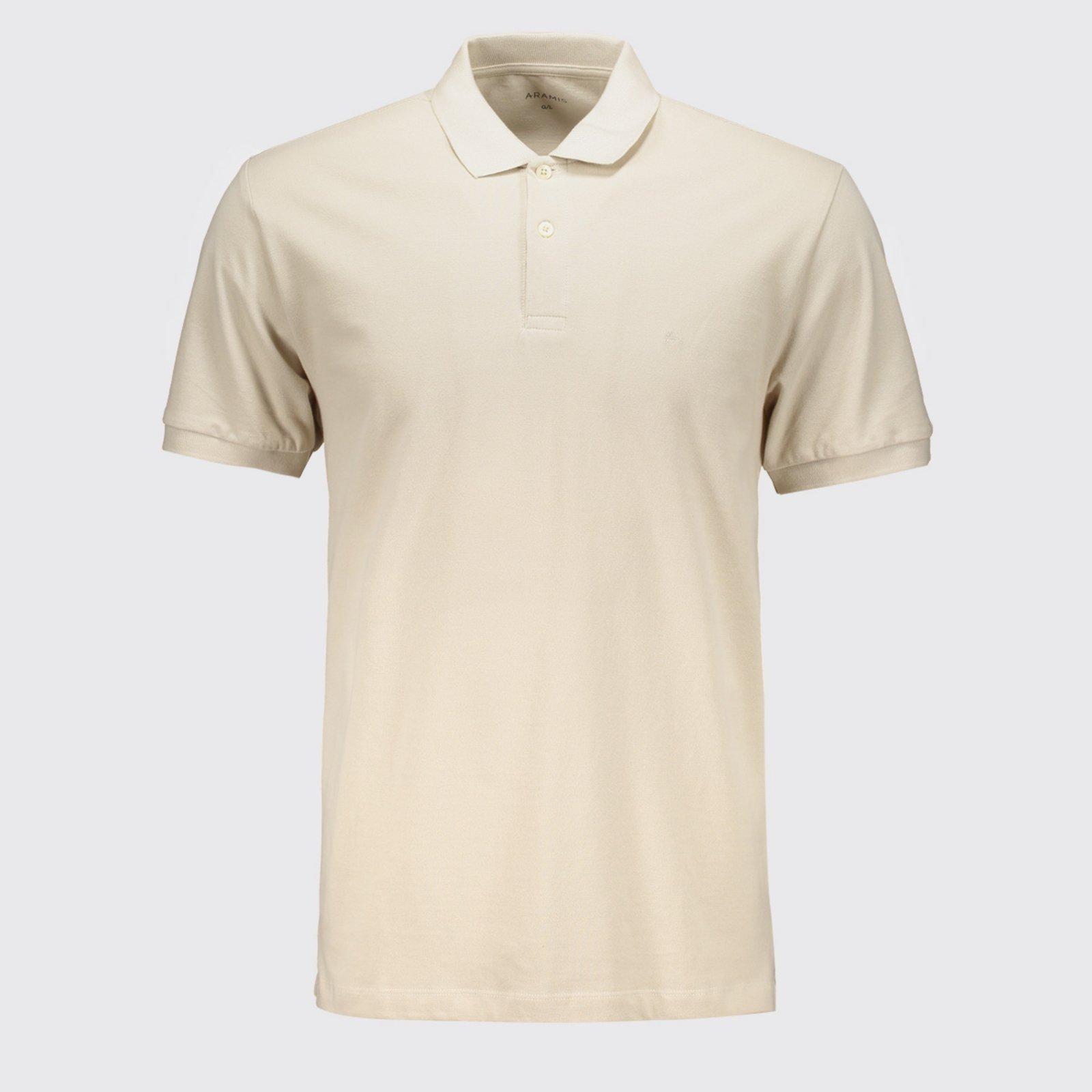Polo Aramis Basica Piquet Logo Surton Linho Bege