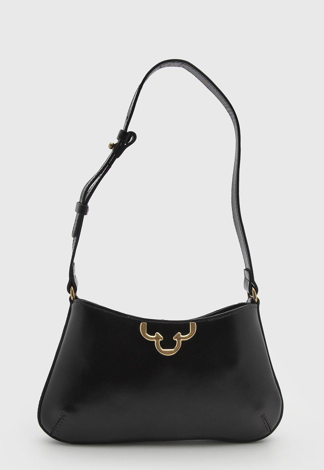Bolsa Feminina Capodarte Média Logo Metalizado Preta