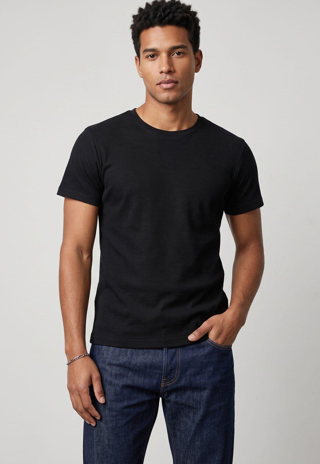 Camiseta Masculina Reserva Waffle Preta