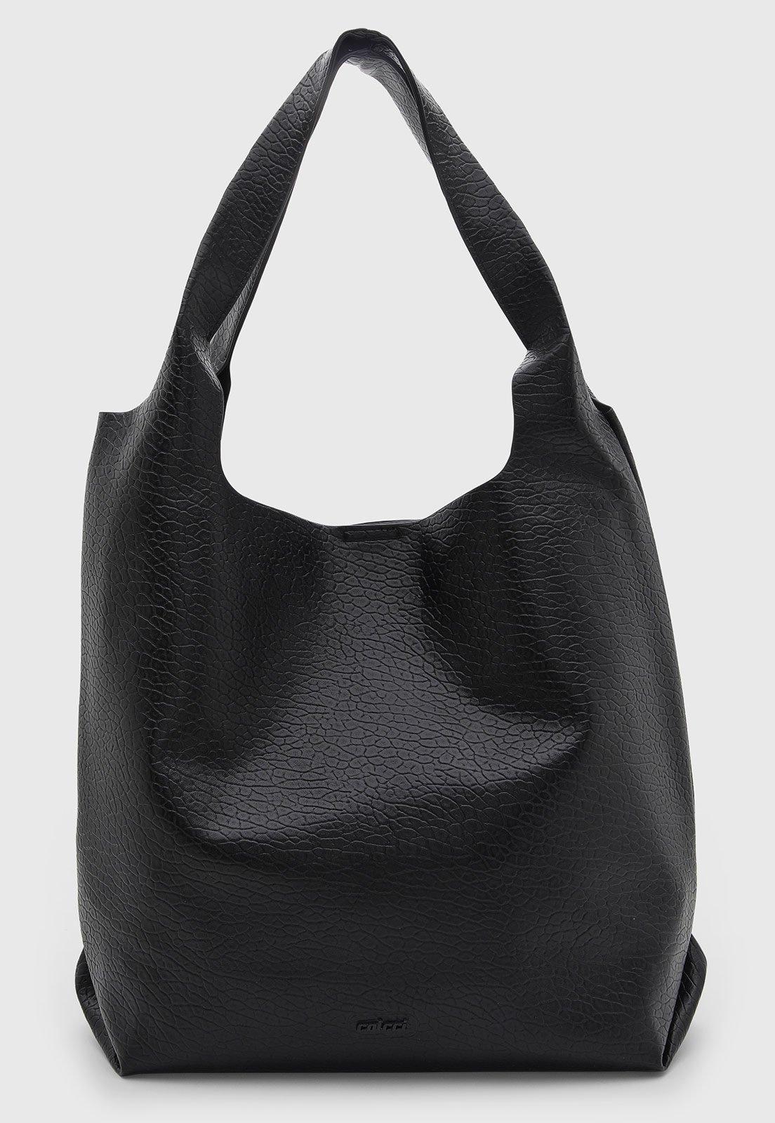 Bolsa Feminina Colcci Estruturada Texturizada Preta