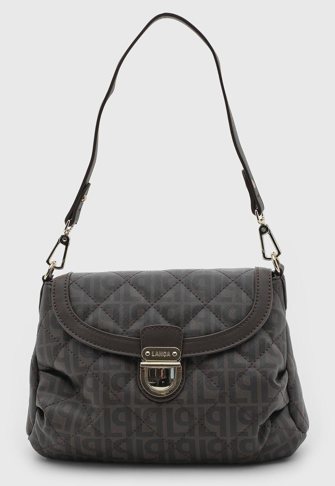 Bolsa Feminina Lança Perfume Estruturada Matelassê Marrom Escuro