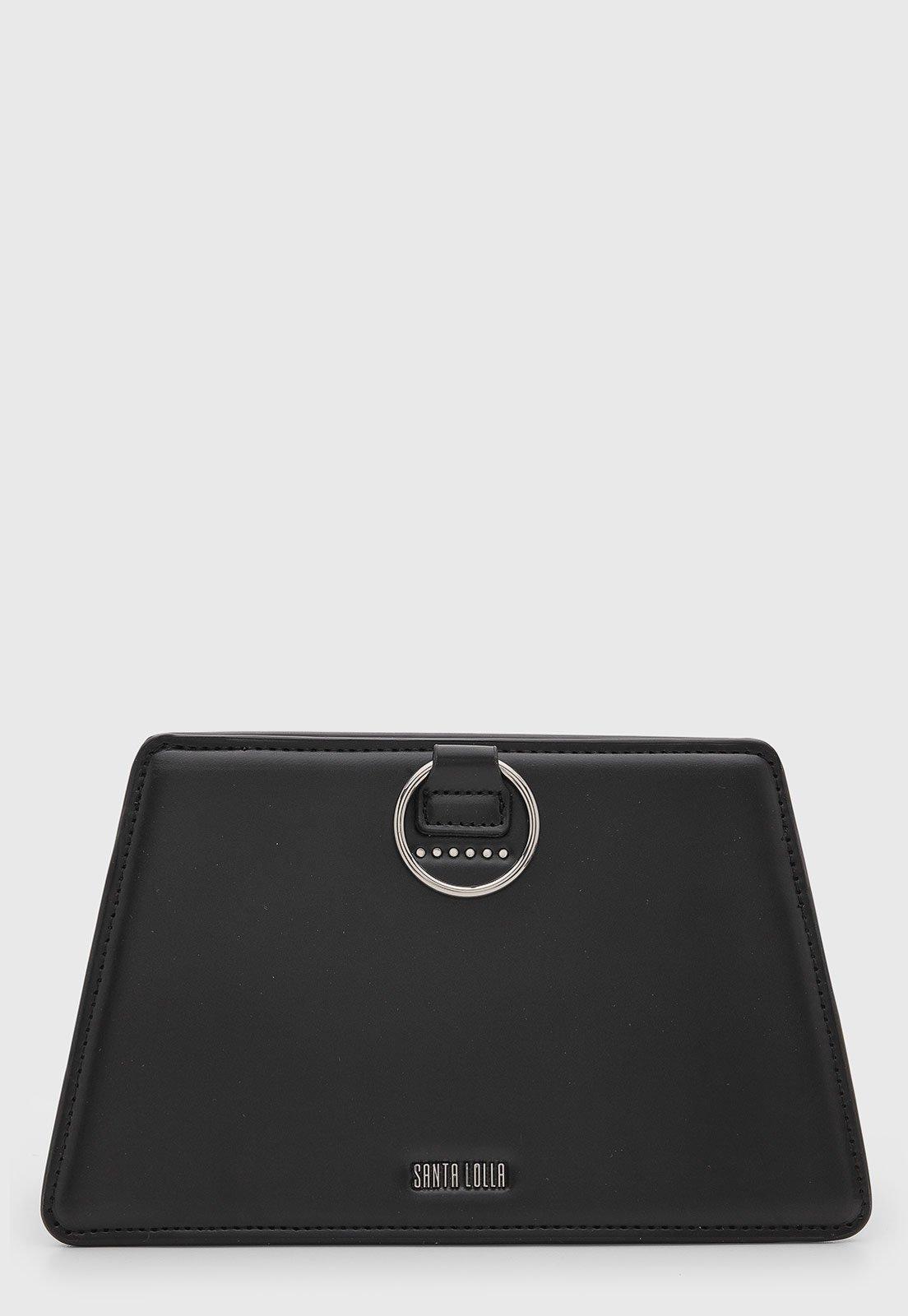 Bolsa Feminina Santa Lolla Estruturada Detalhe Metal Preta