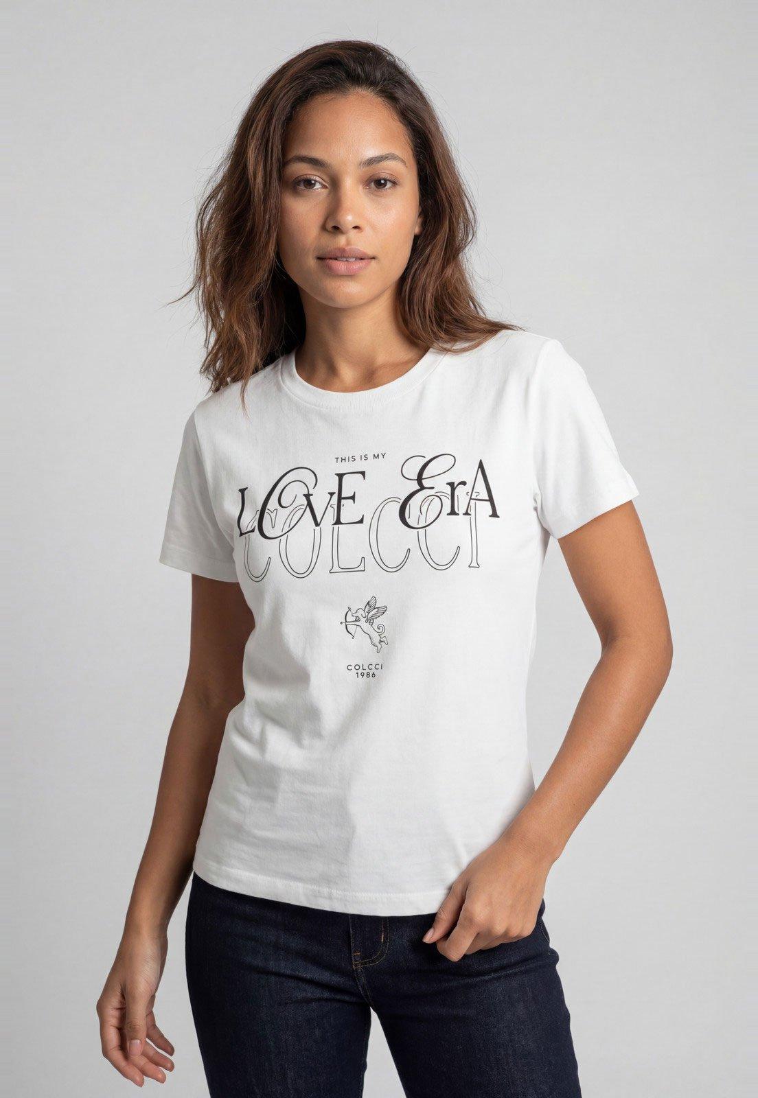 Camiseta Feminina Colcci Estampa Frontal Branca