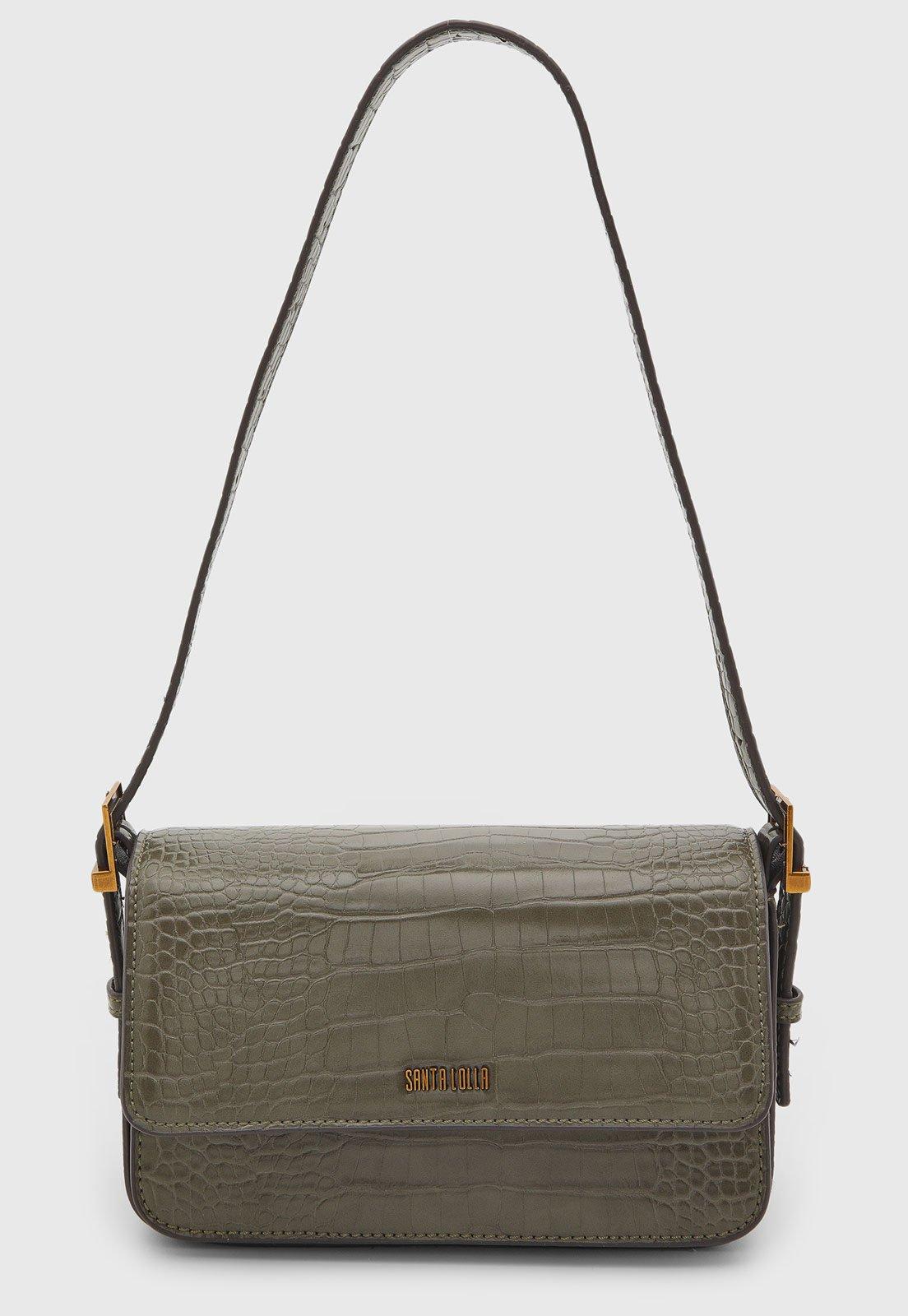 Bolsa Santa Lolla Textura Croco Verde