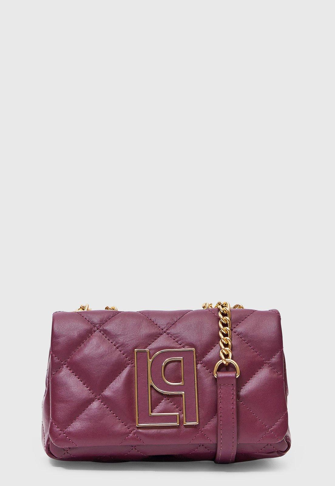 Bolsa Feminina Lança Perfume Pequena Matelassê Couro Vinho