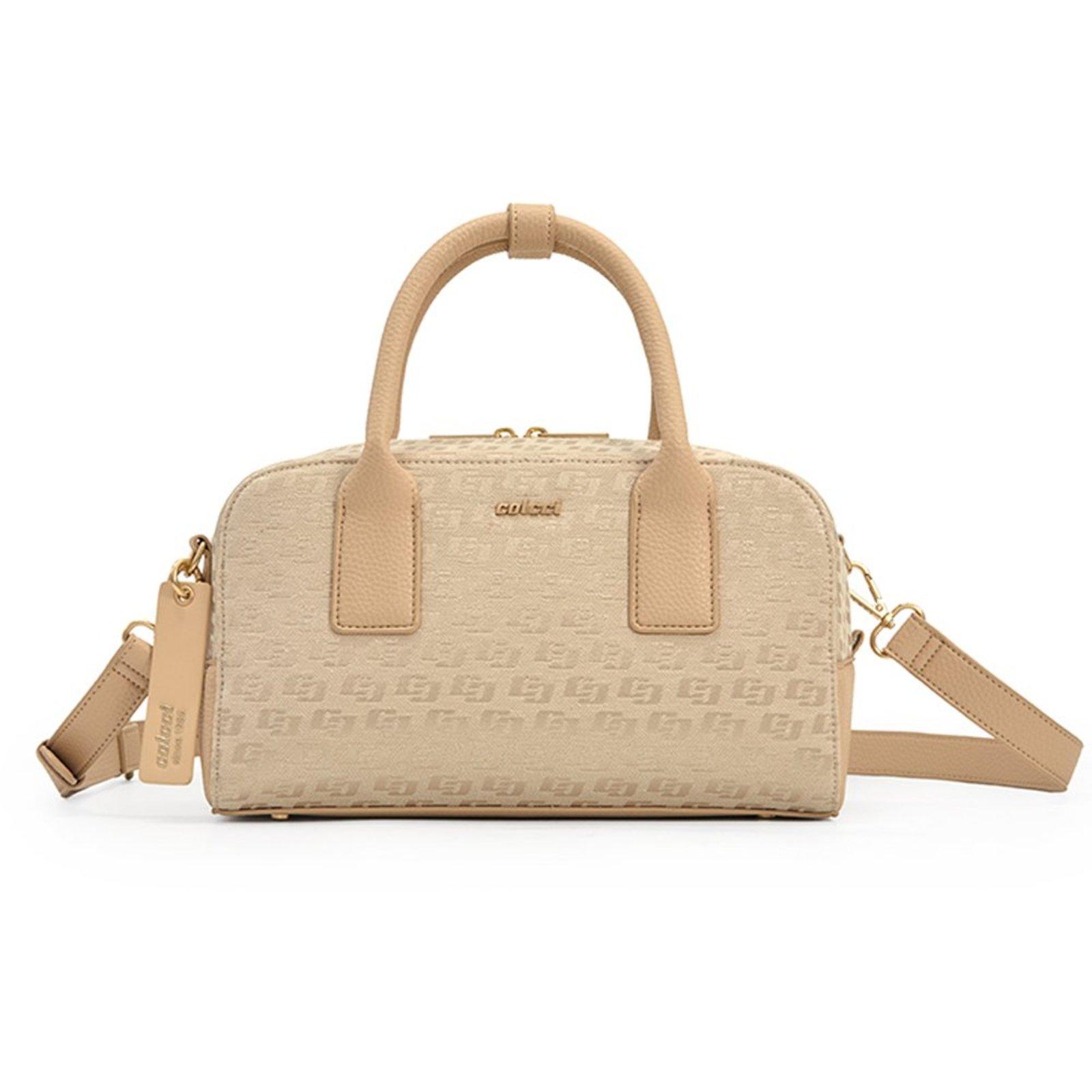 Bolsa Bowling Colcci Jacquard Taylor Ou26 Off White Feminino