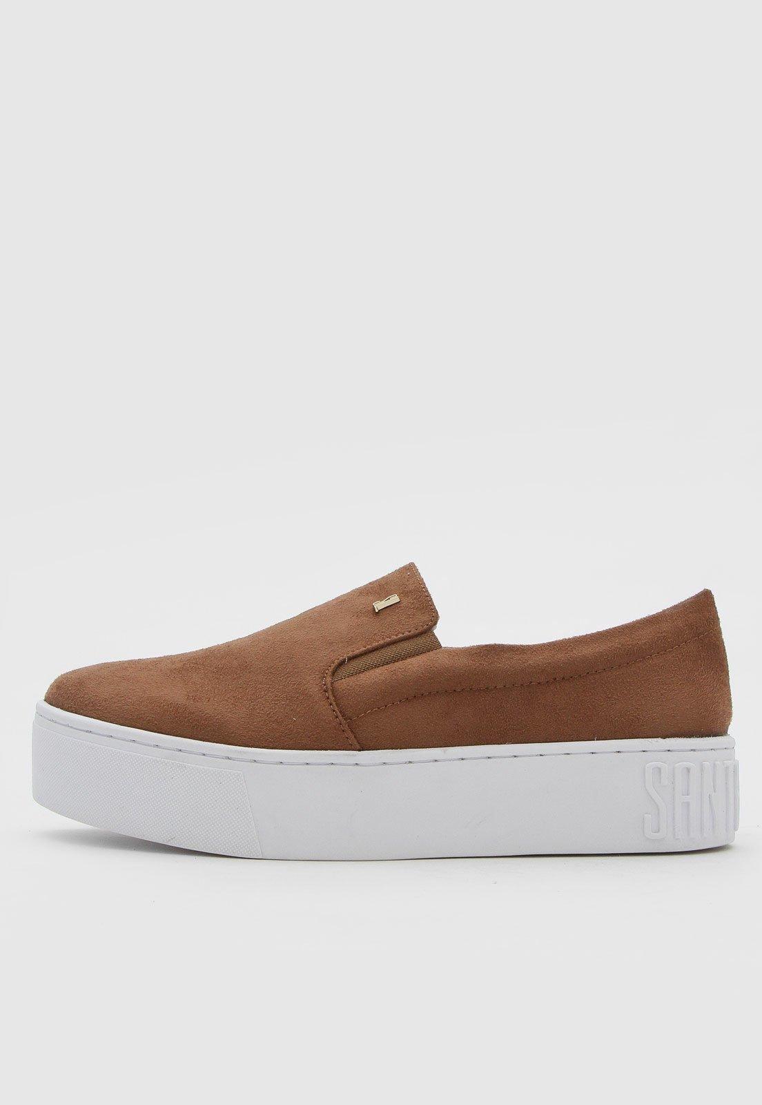 Tênis Slip On Santa Lolla Suede Caramelo