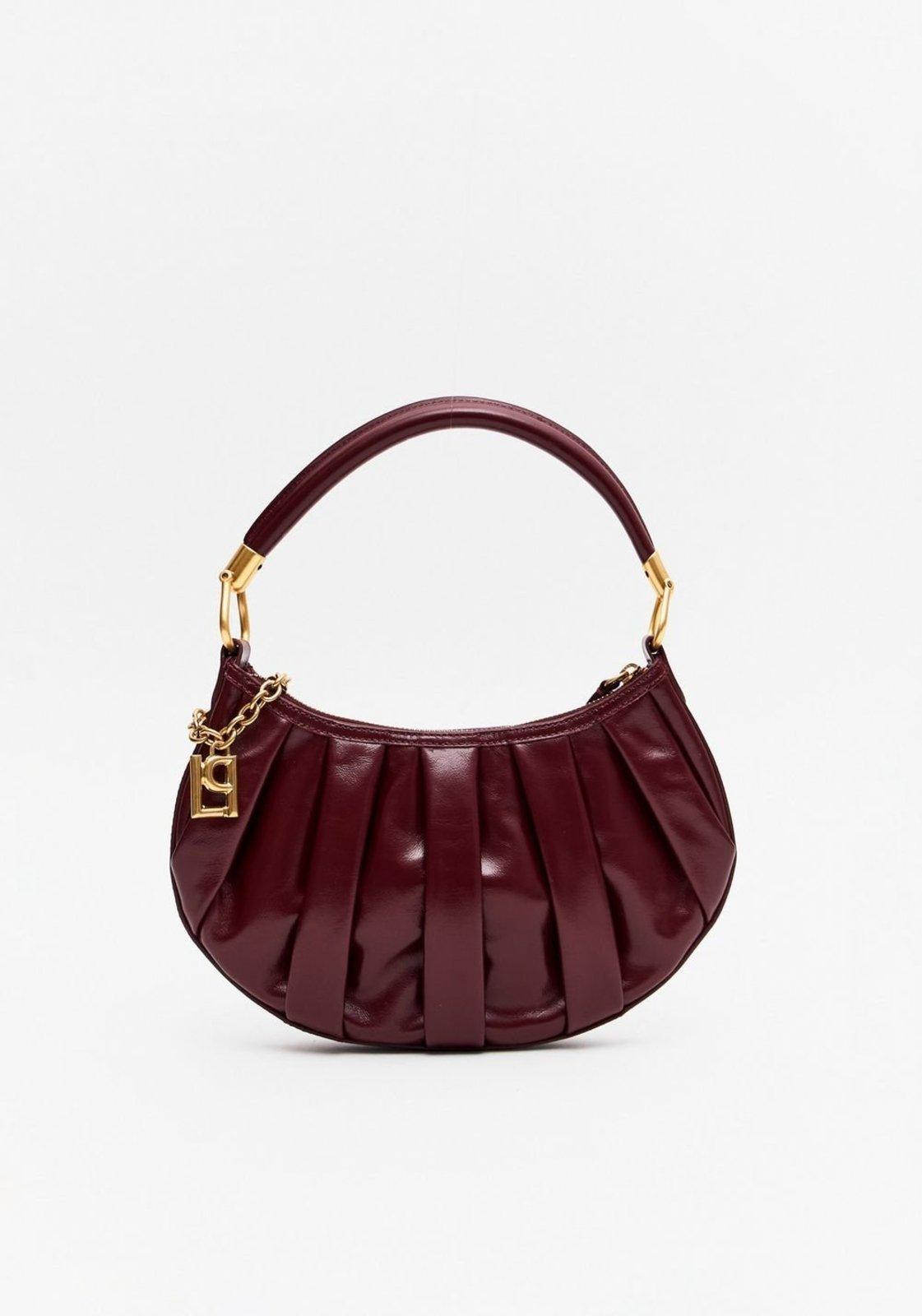Bolsa Shoulder Couro E Enfeite Pingente Lança Perfume