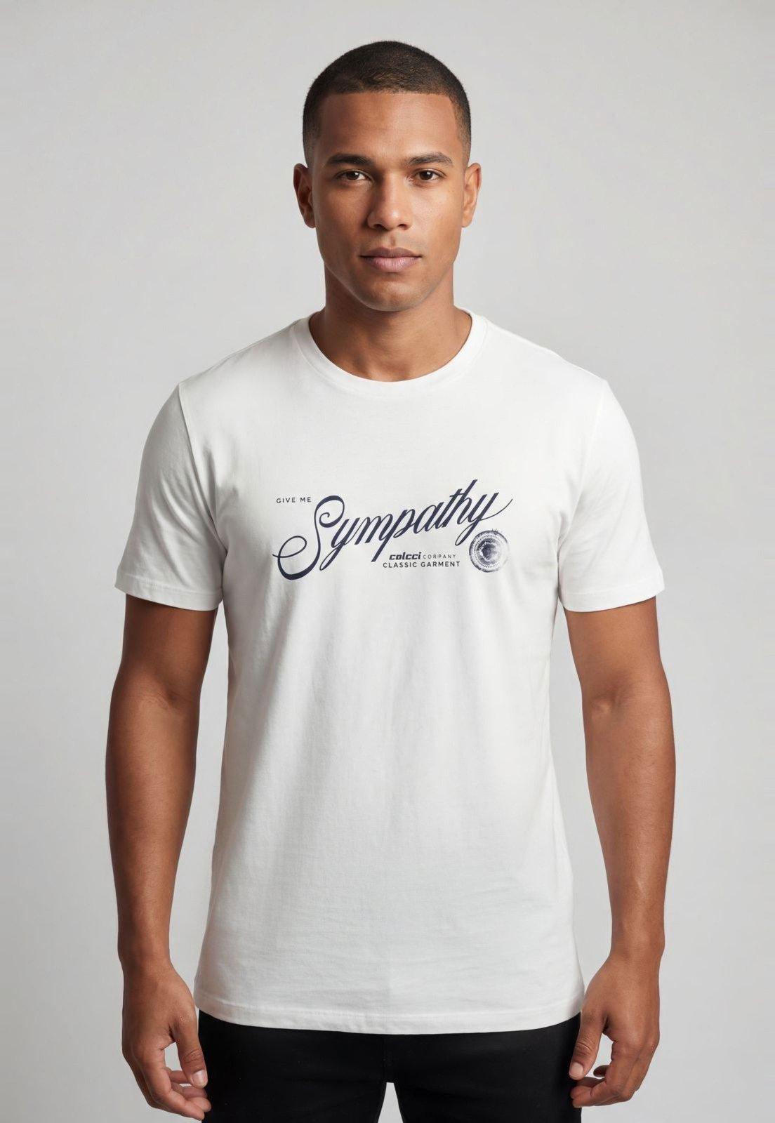 Camiseta Masculina Colcci Estampa Frontal Branca