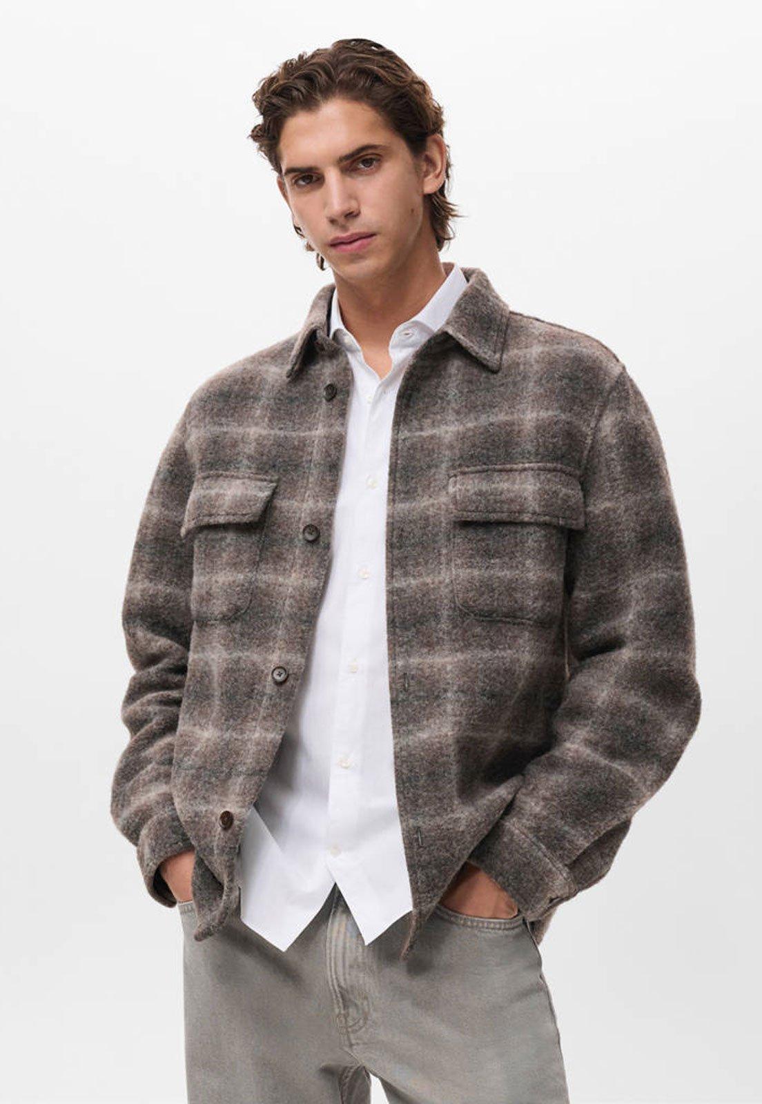 Jaqueta Masculina Mango Xadrez Marrom