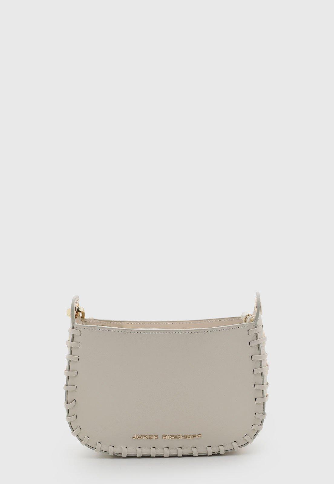 Bolsa Média Jorge Bischoff Couro Texturizada Off-White