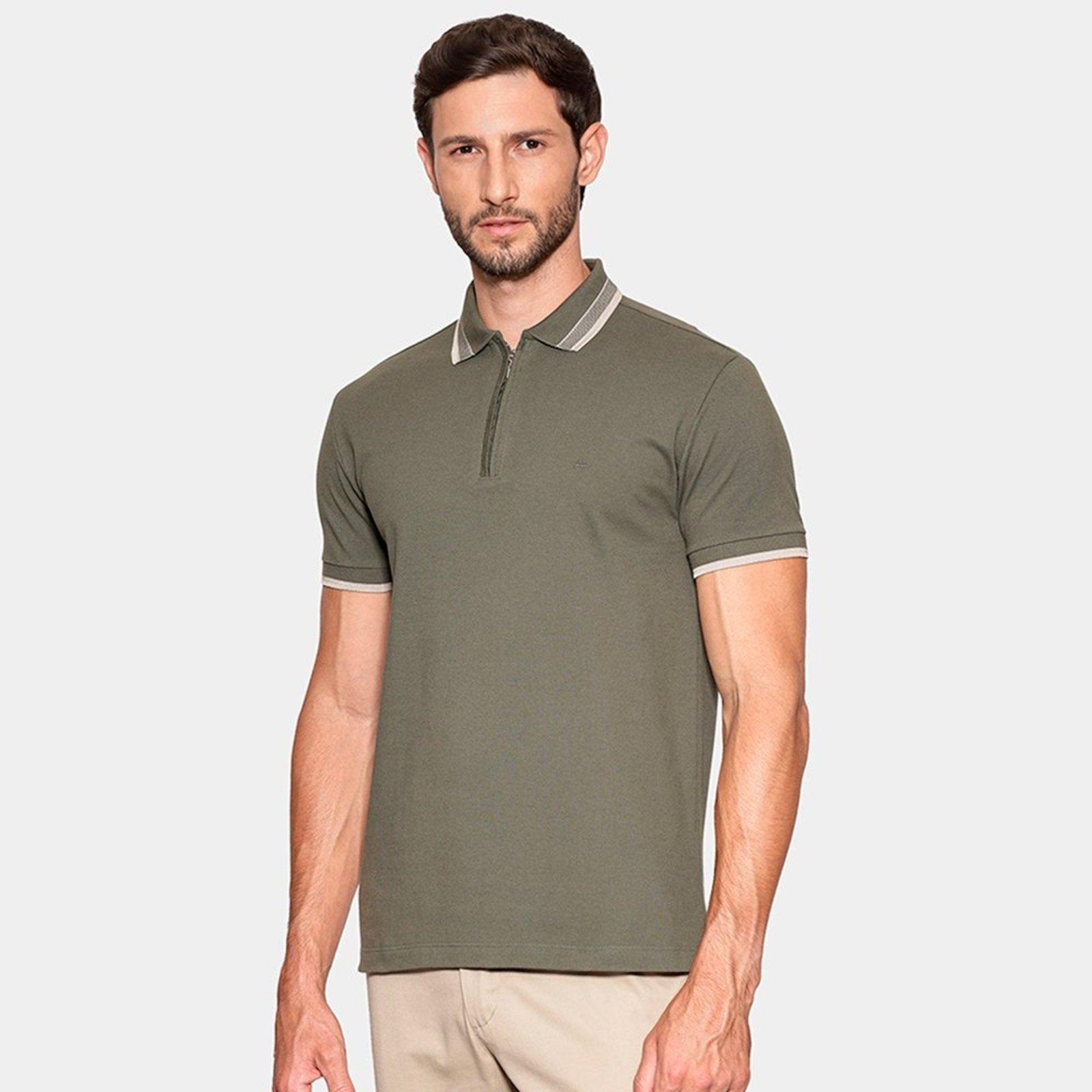 Camisa Polo Aramis Piquet Zip In26 Verde Masculino