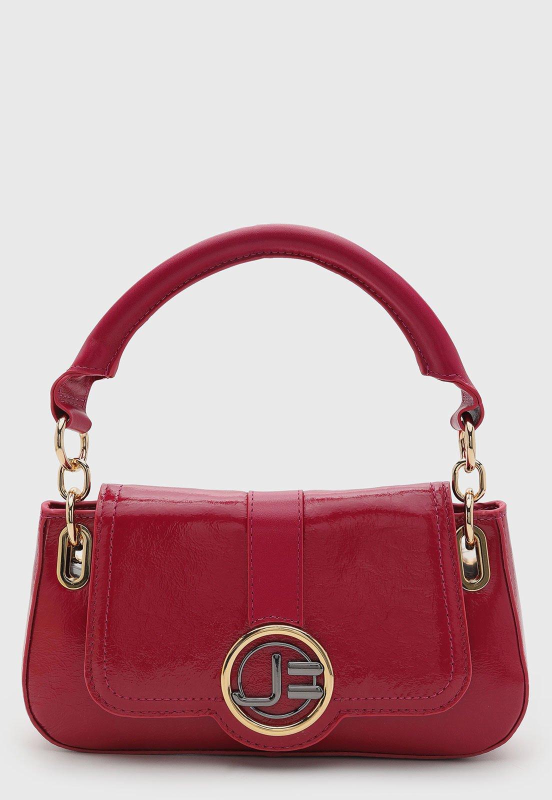 Bolsa Feminina Jorge Bischoff Média Detalhe Metálico Rosa