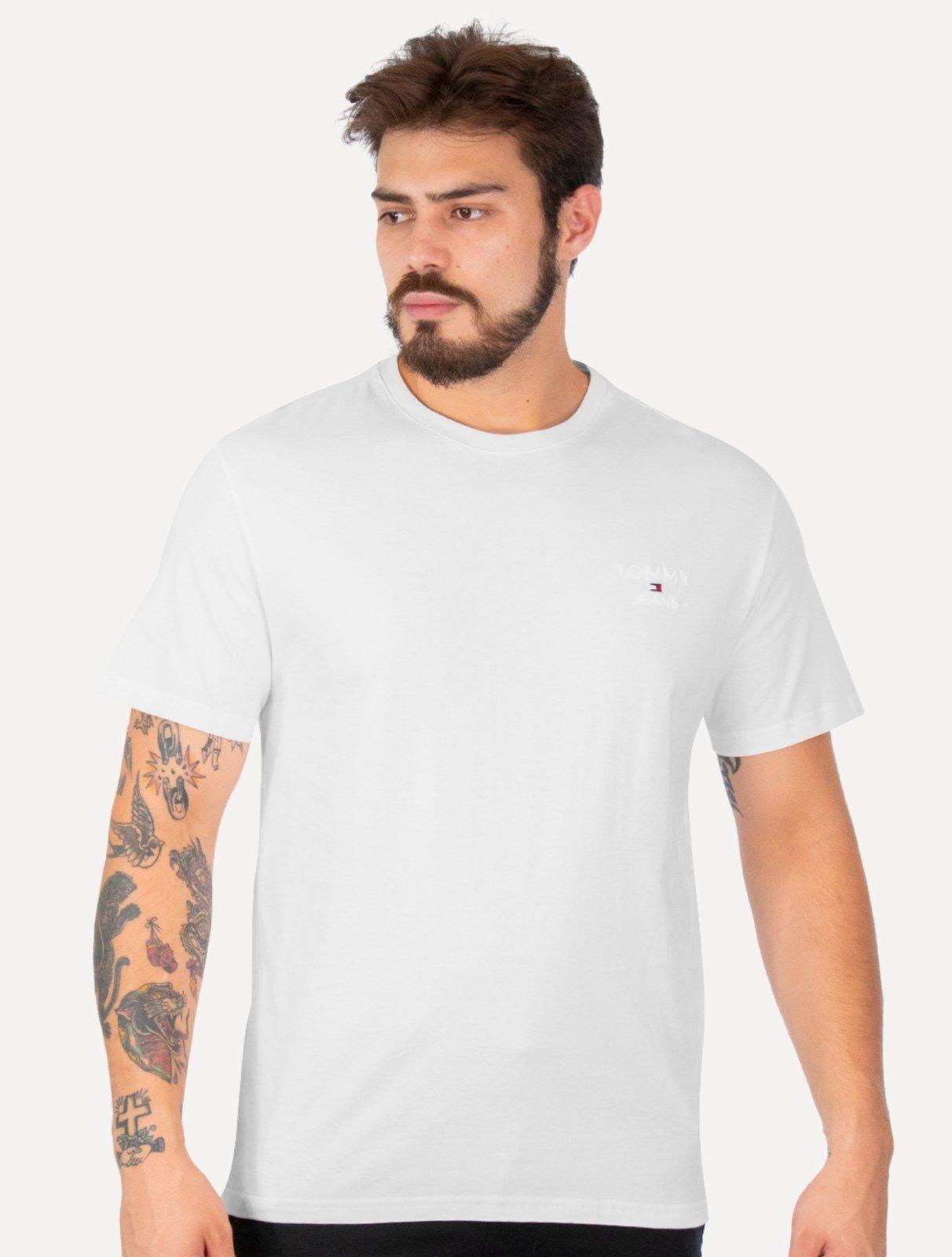 Camiseta Tommy Jeans Masculina Regular Corp Chest Branca